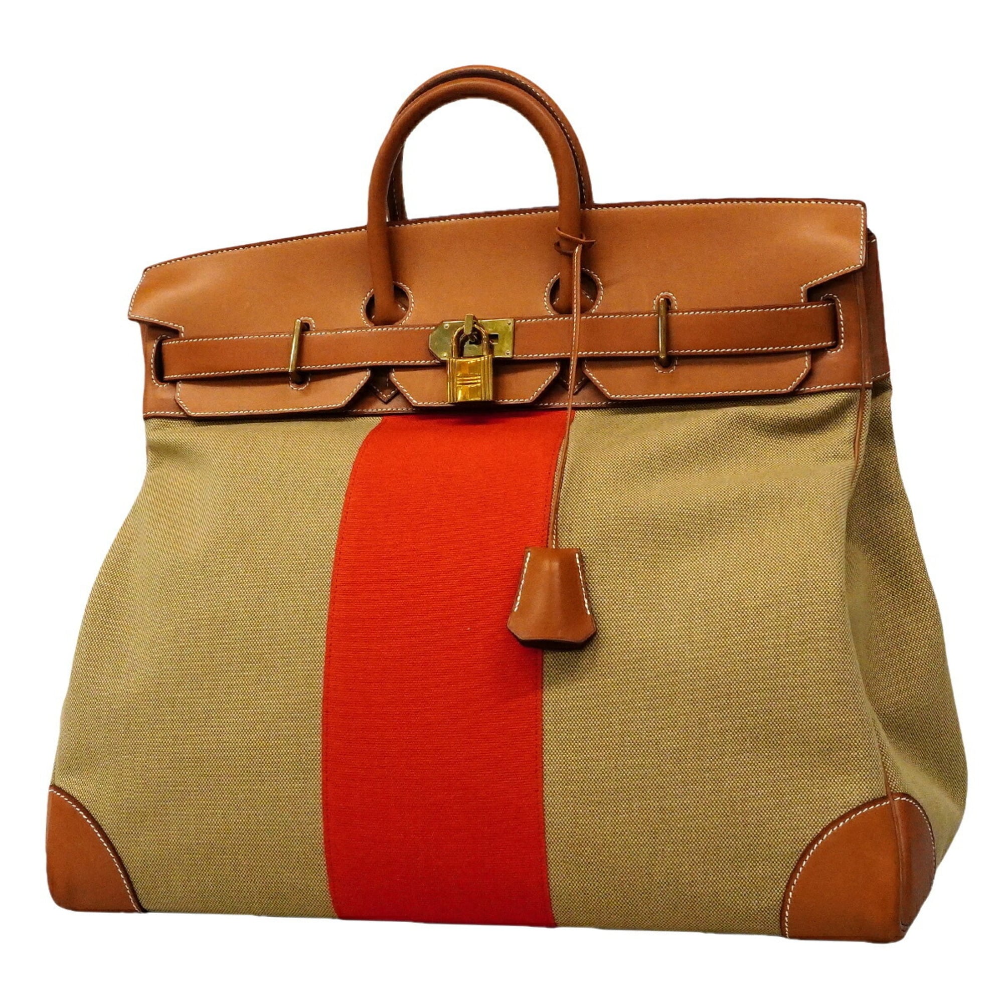Hermes Fauve Ficelle Toile H Barenia Leather Barenia Leather Handbag (Pre-Owned)