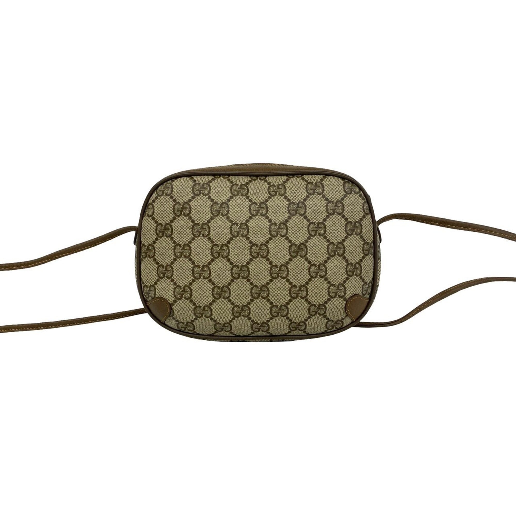 Gucci Brown Green Red Color Leather Pvc Pochette Shoulder Bag (Pre-Owned)