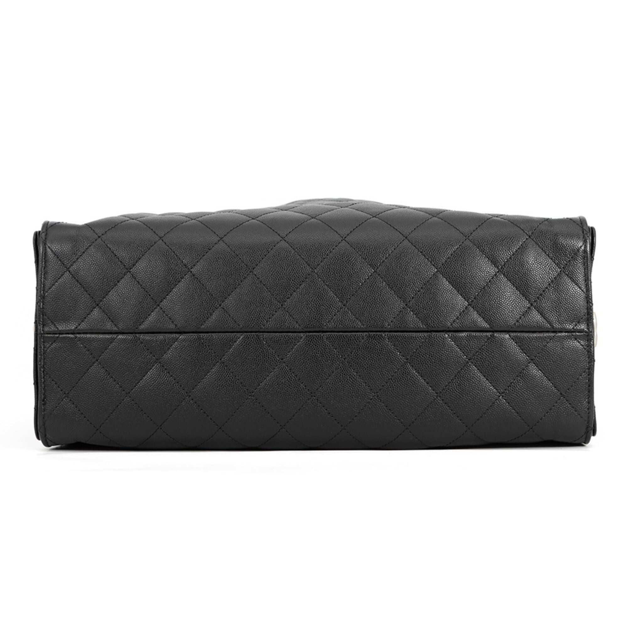Chanel Black Grained Calfskin Handbag Shoulder Bag (Pre-Owned)