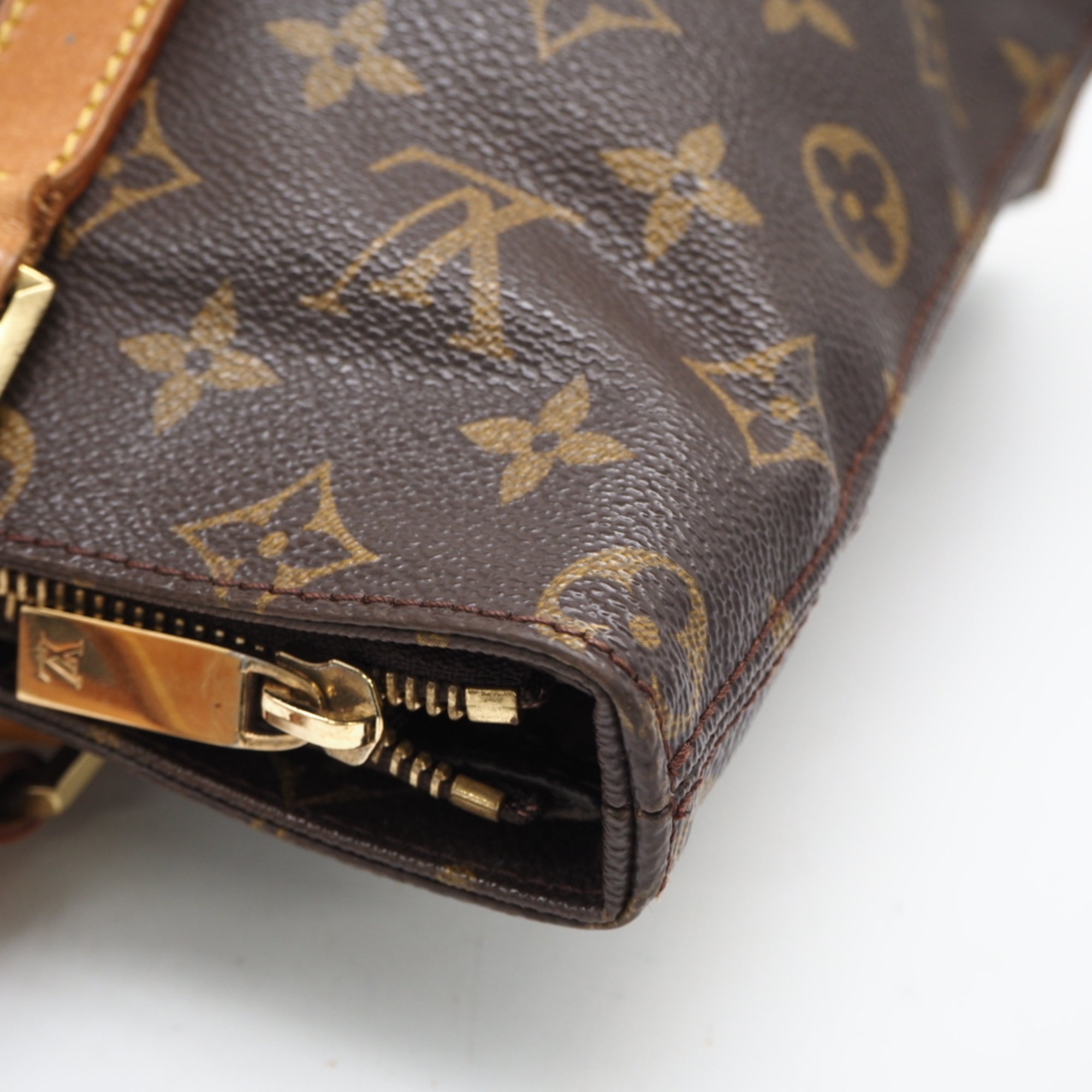 Louis Vuitton Monogram Brown Coated Canvas Leather Handbag (Pre-Owned)