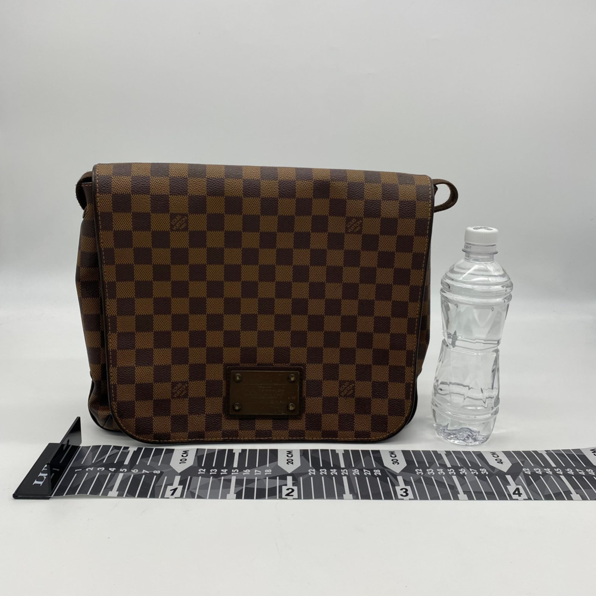Louis Vuitton Beige Brown Coated Canvas Leather Shoulder Bag (Pre-Owned)