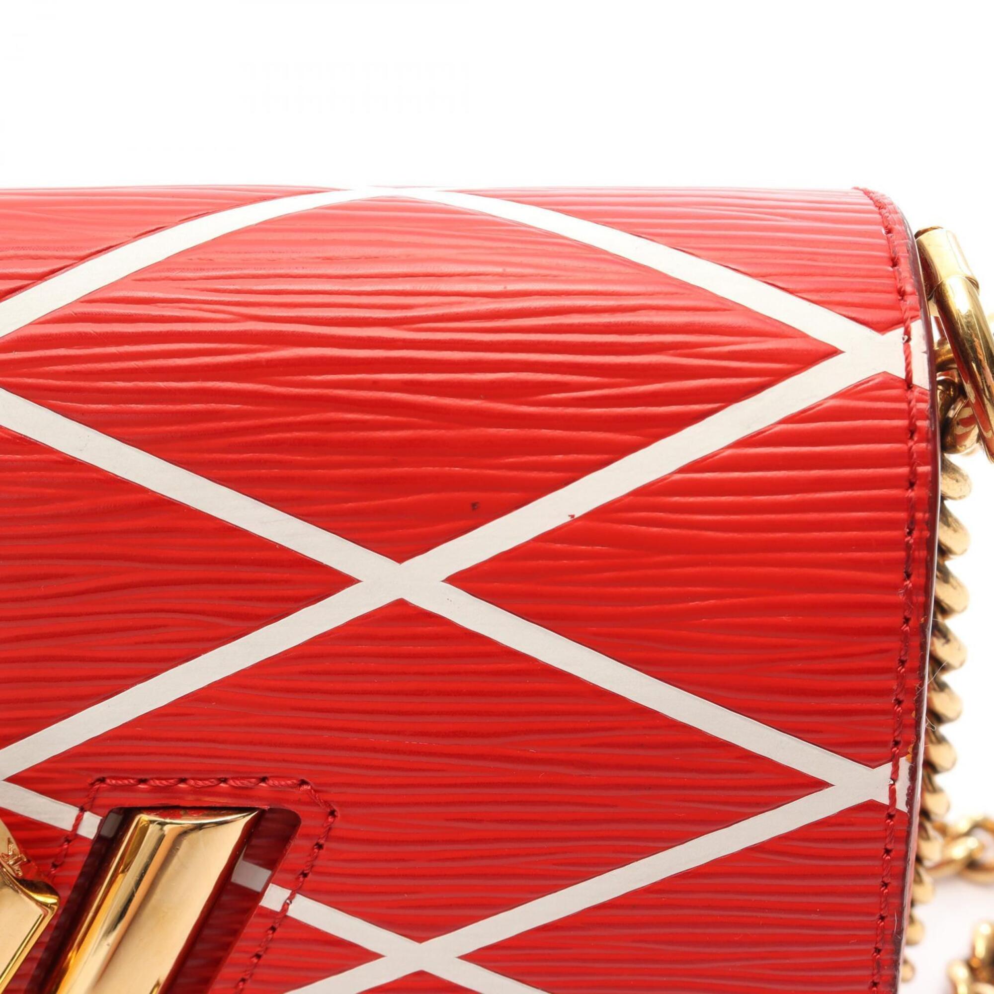 Louis Vuitton Red Color White Leather Handbag Shoulder Bag (Pre-Owned)