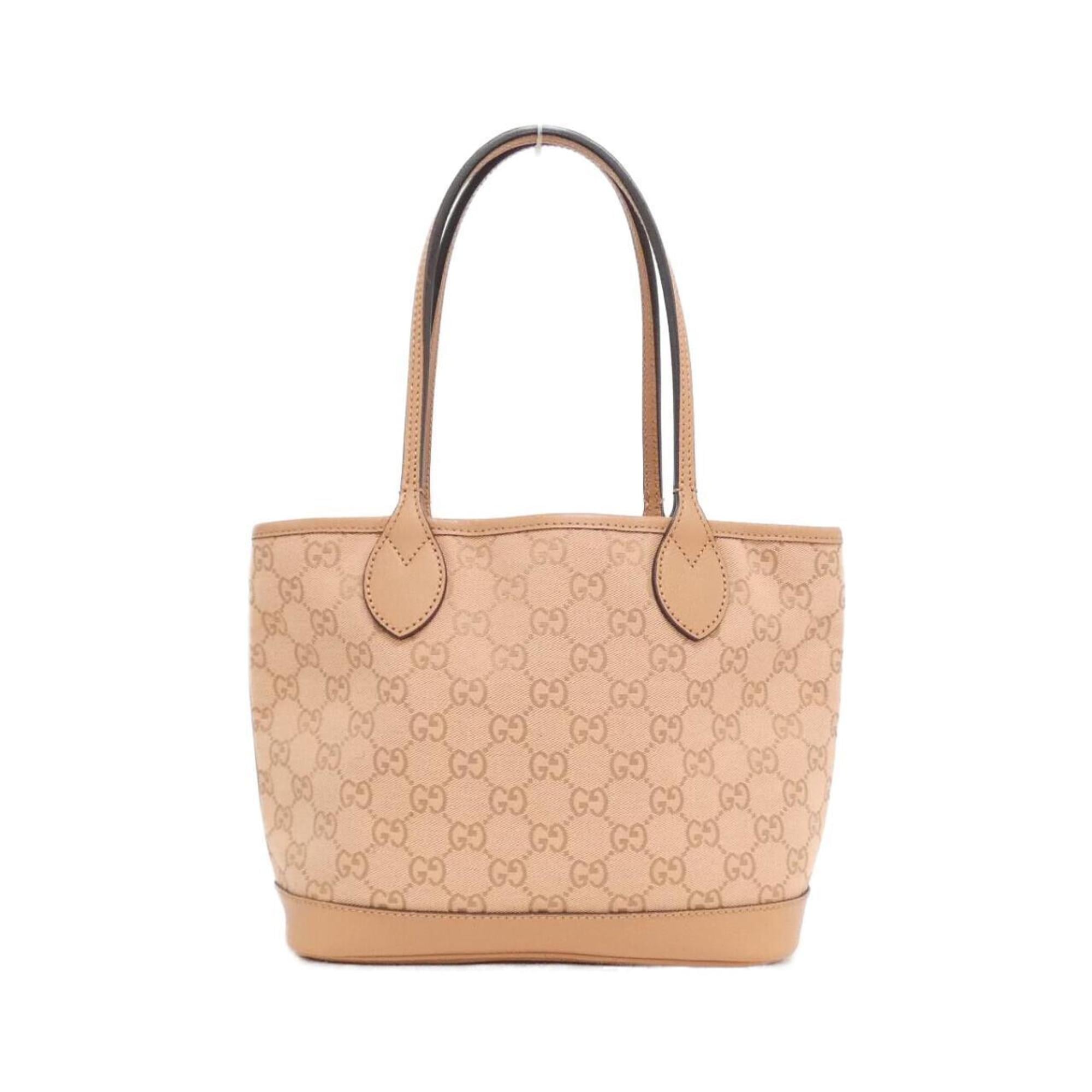 Gucci Pink Gg Canvas Leather Handbag (Pre-Owned)