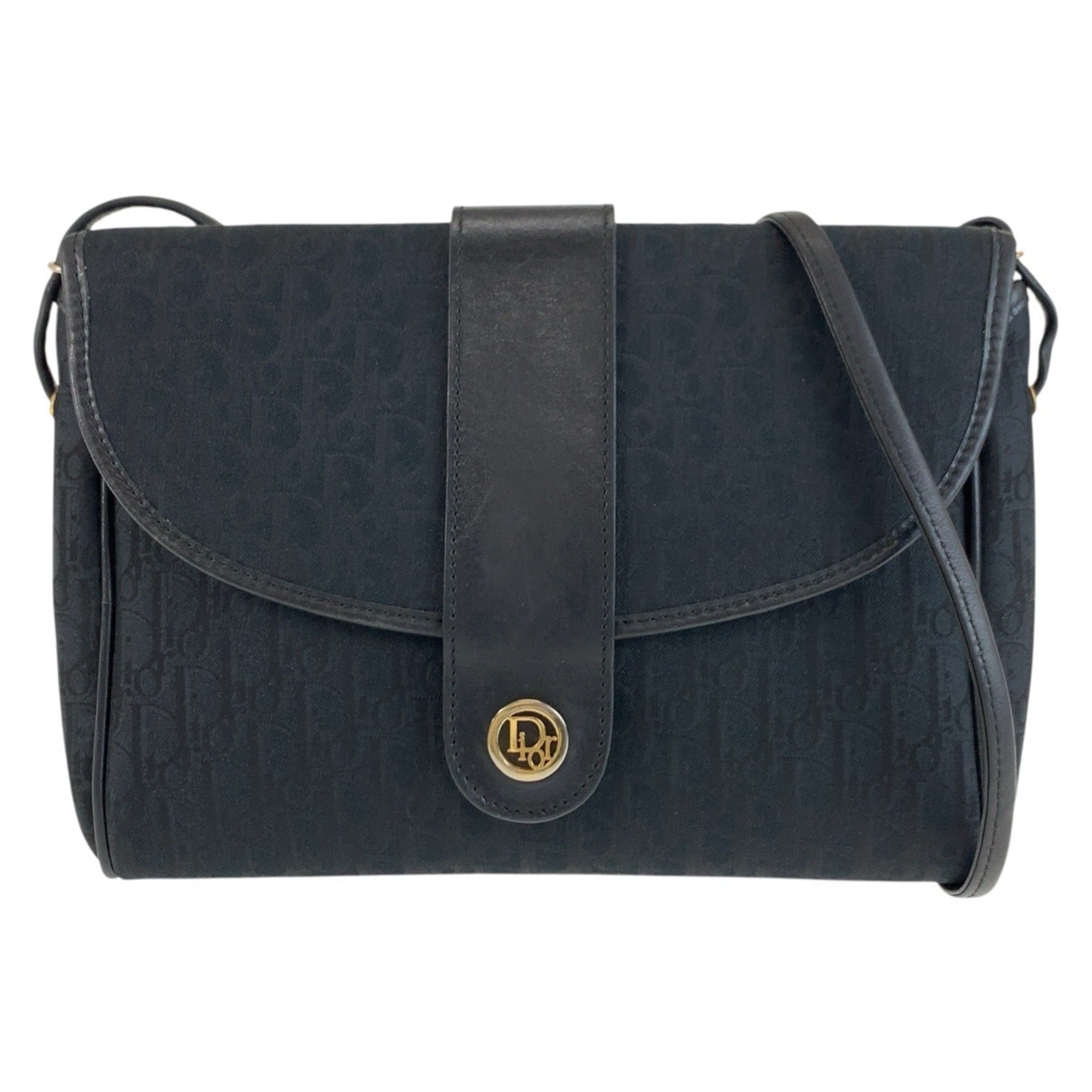 Christian Dior Black Trotter Leather Pochette Shoulder Bag (Pre-Owned)