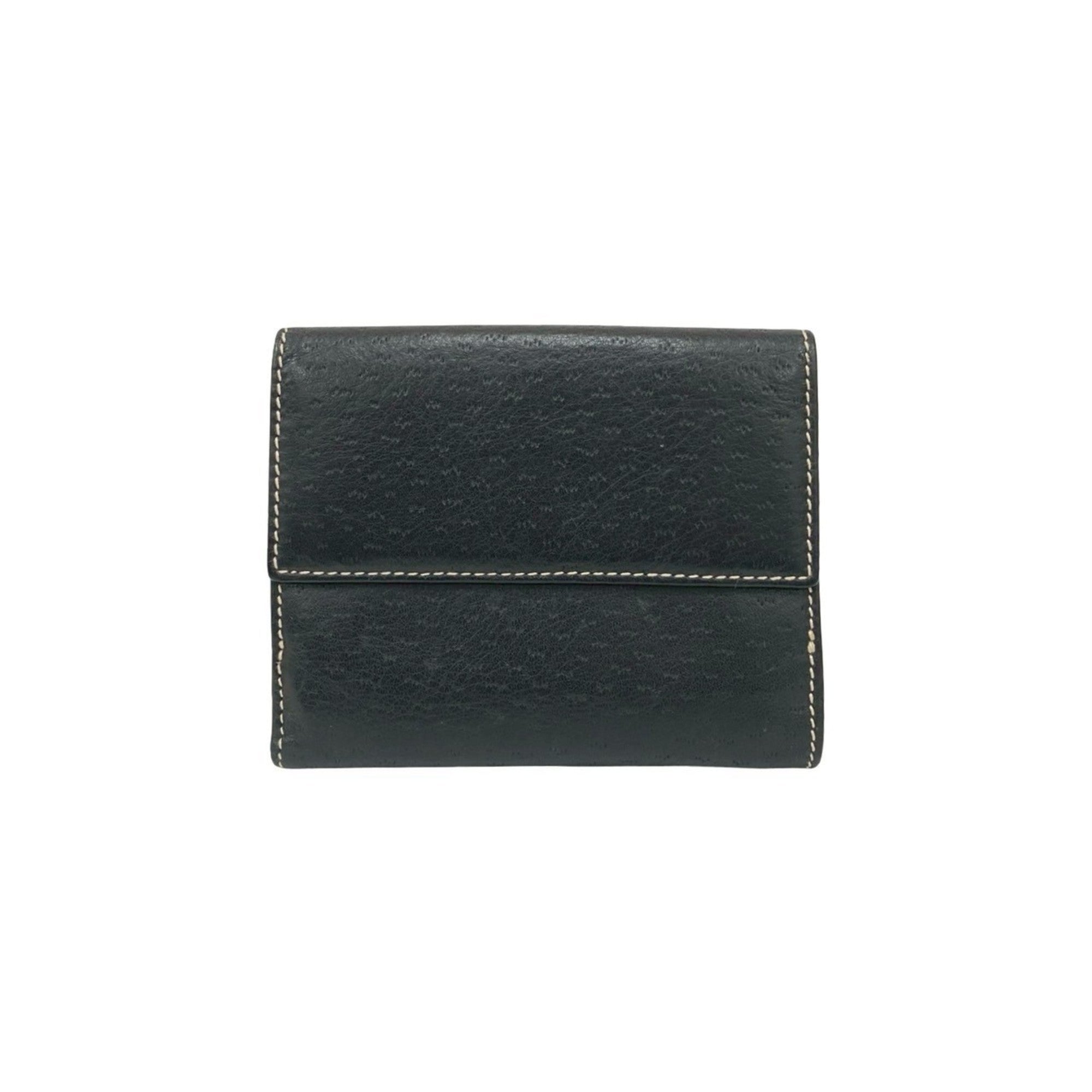 Salvatore Ferragamo Black Leather Wallet (Bi-Fold) (Pre-Owned)