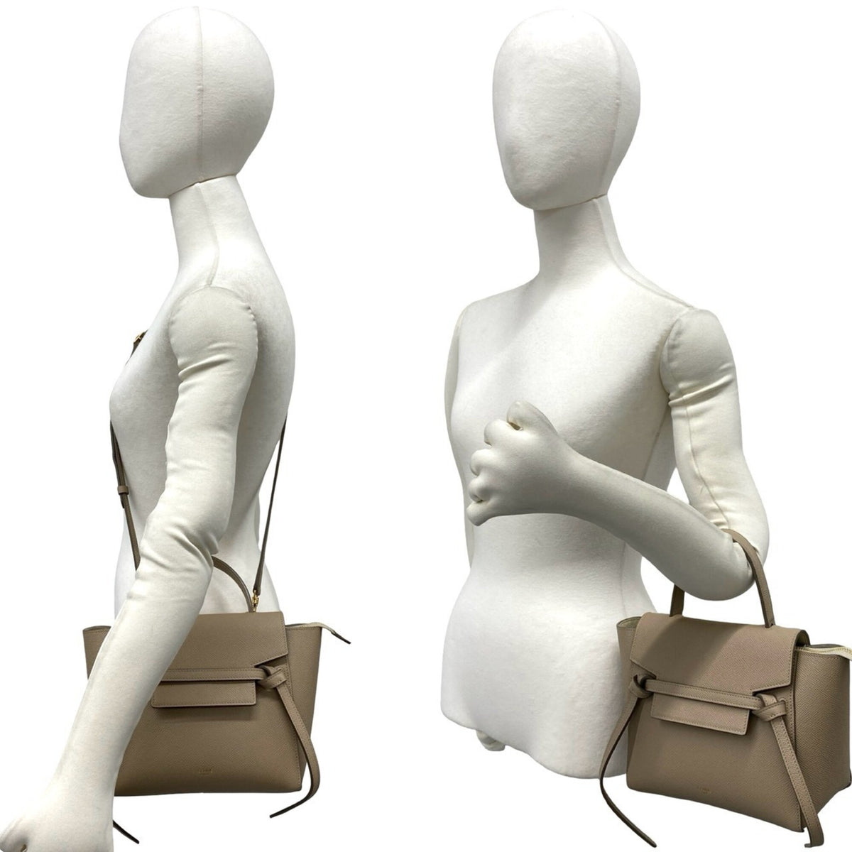 Celine Beige Leather Handbag Shoulder Bag Tote Bag (Pre-Owned)