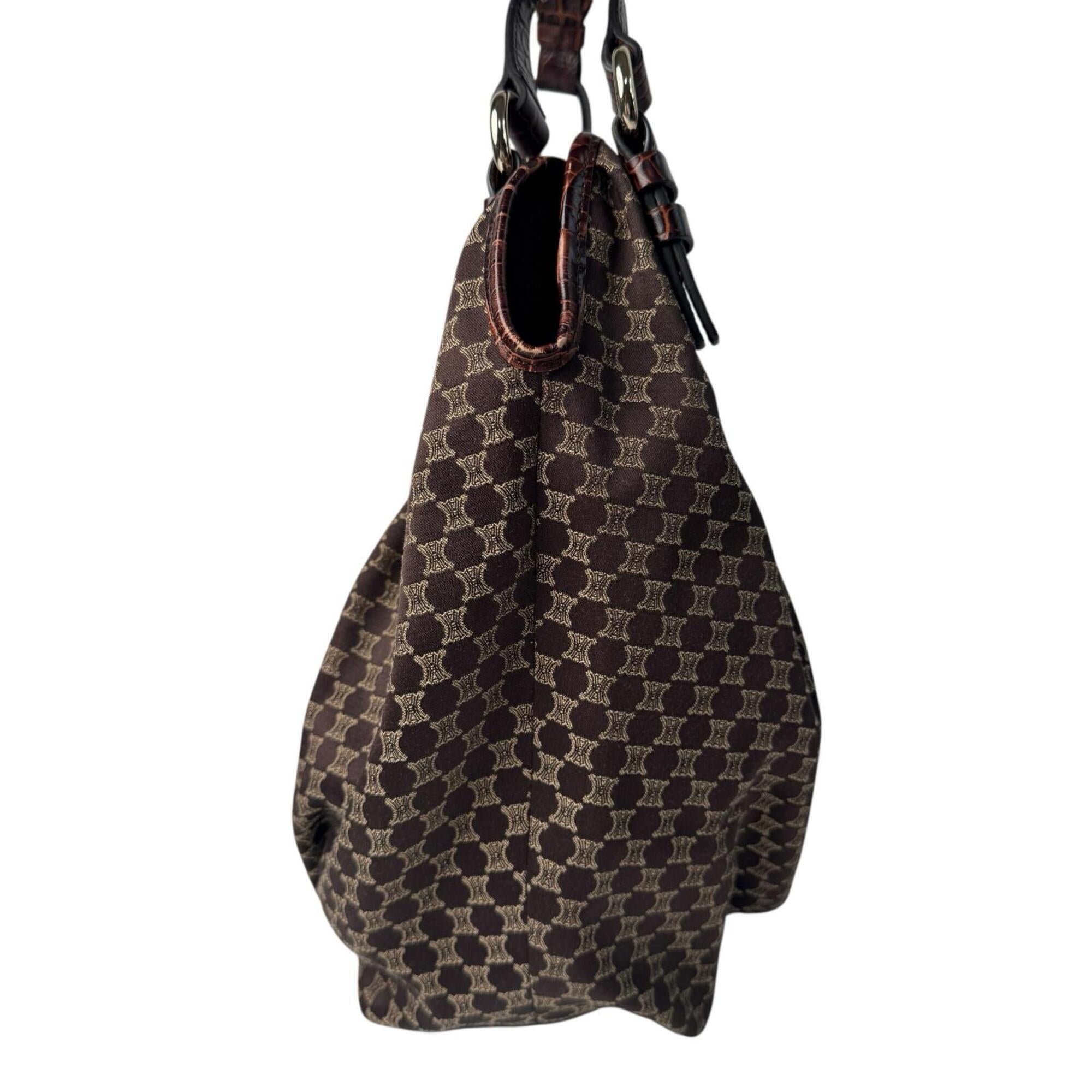 Celine Brown Canvas Leather Handbag (Pre-Owned)