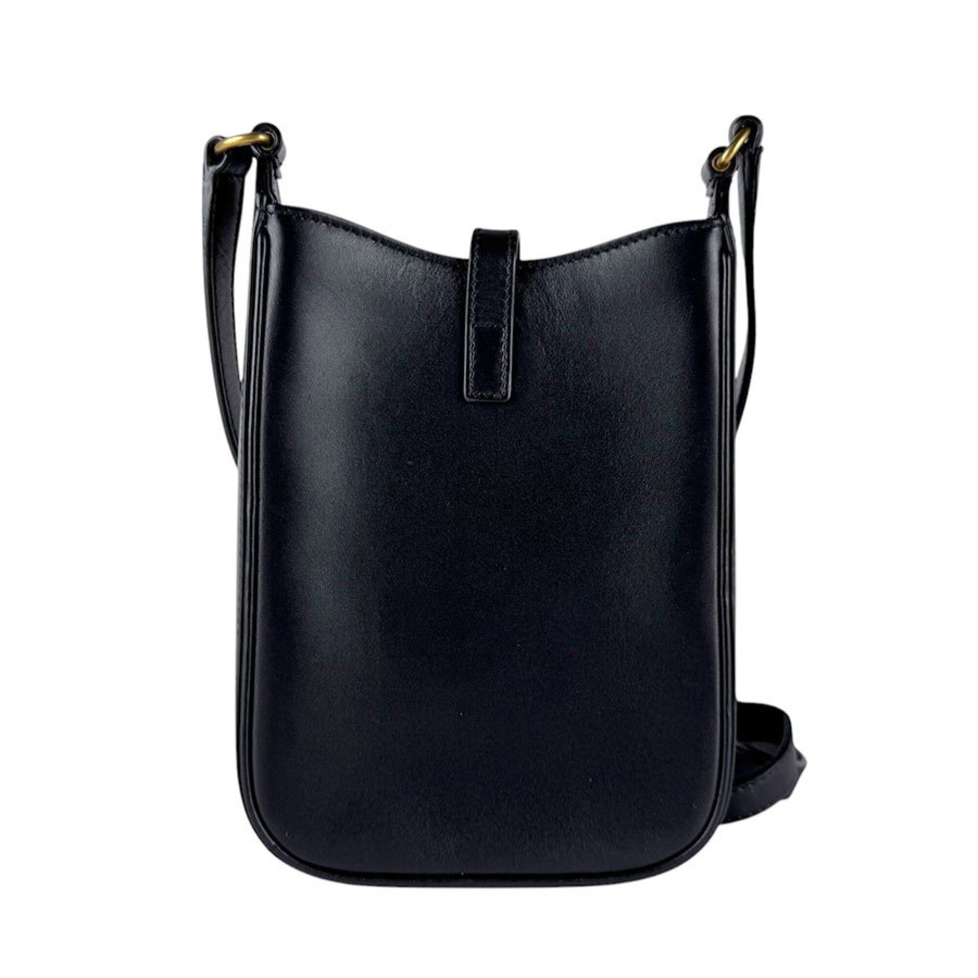 Saint Laurent Black Leather Shoulder Bag (Pre-Owned)