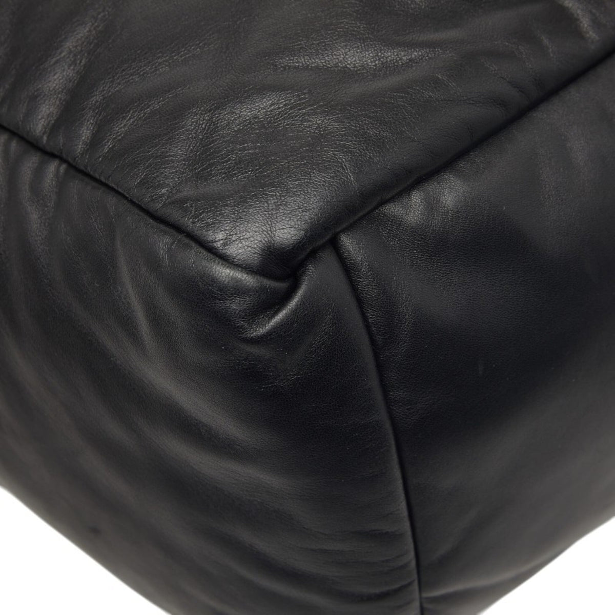 Prada Black Leather Shoulder Bag Tote Bag (Pre-Owned)
