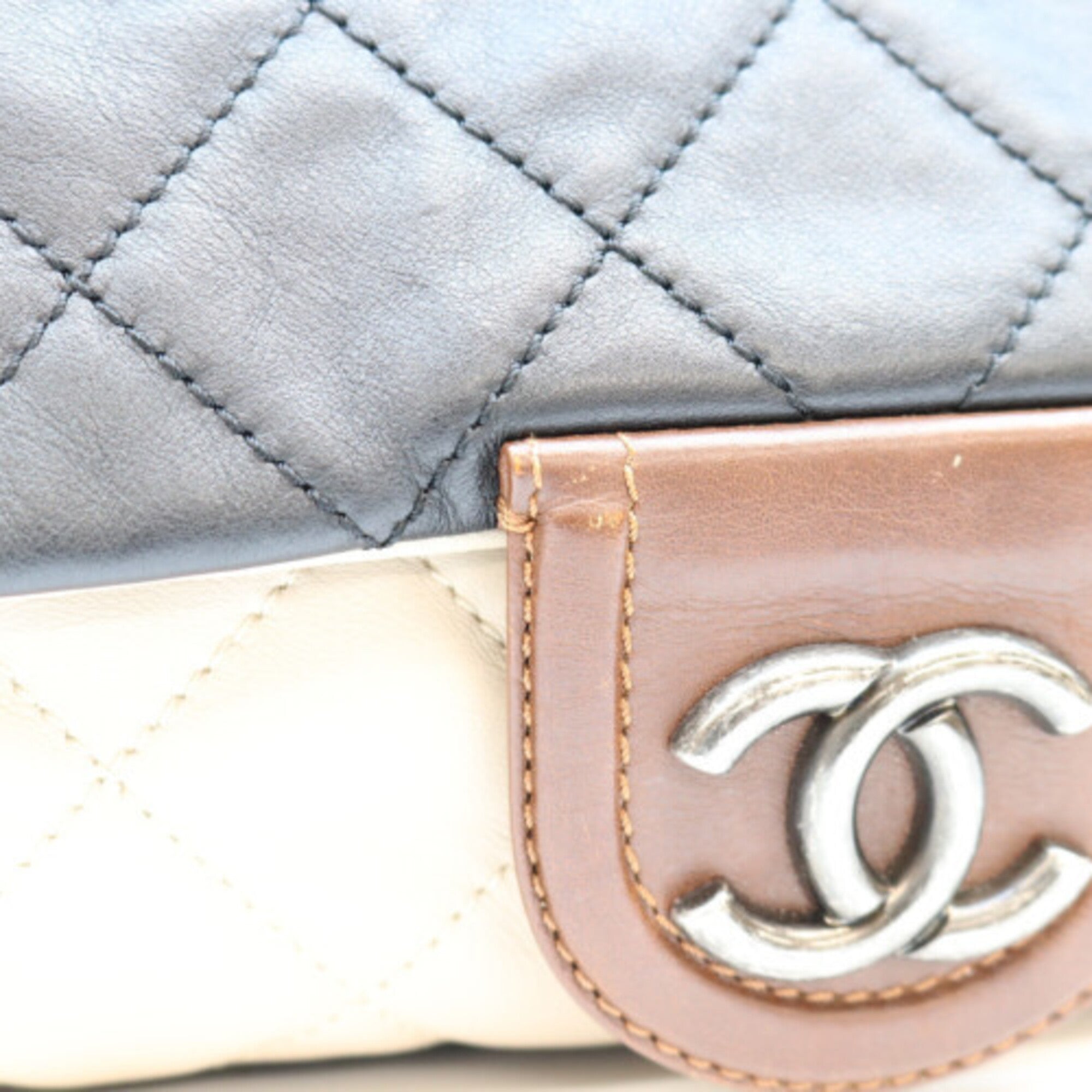 Chanel Black Ivory Leather Shoulder Bag (Pre-Owned)