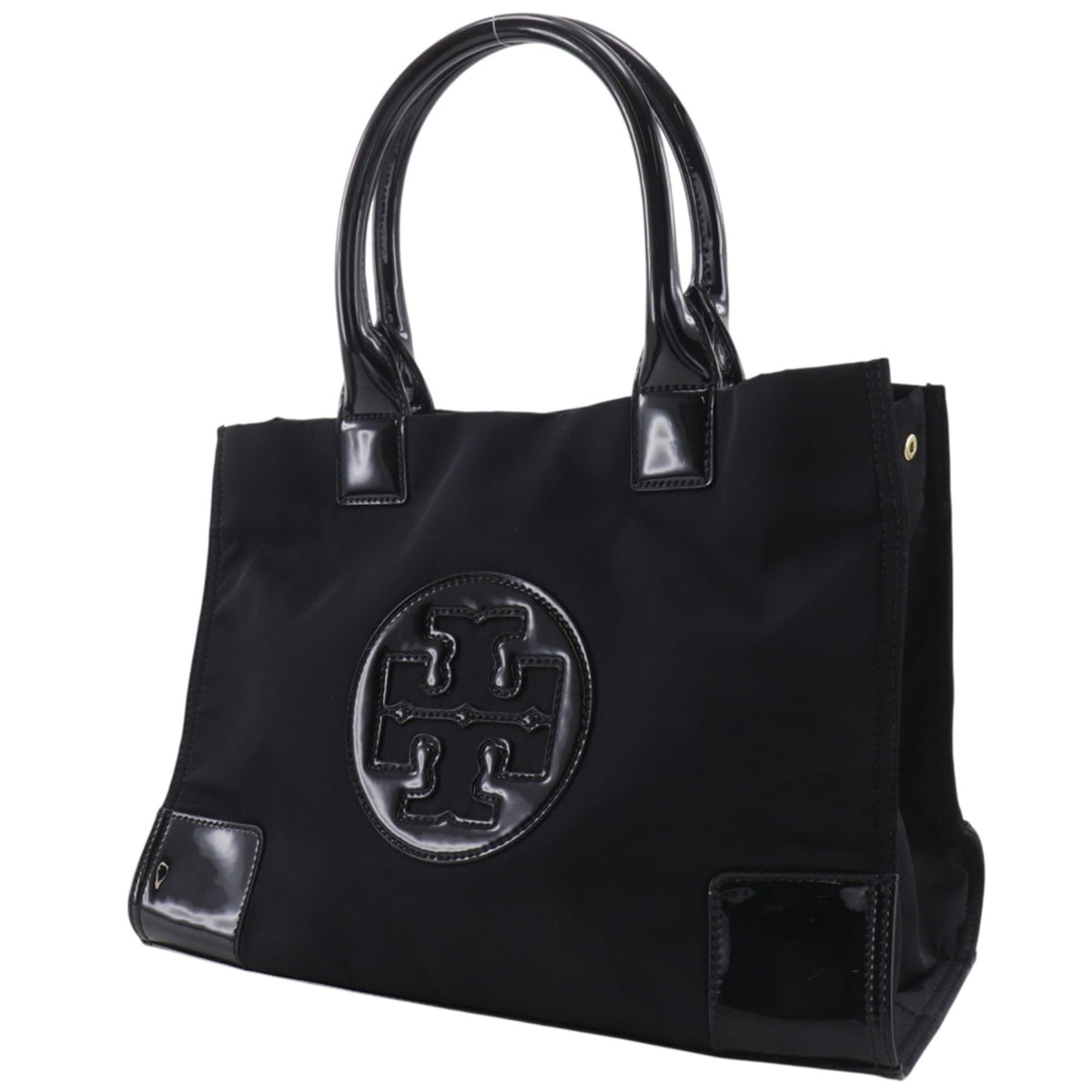 Tory Burch Black Nylon Patent Leather Tote Bag (Pre-Owned)