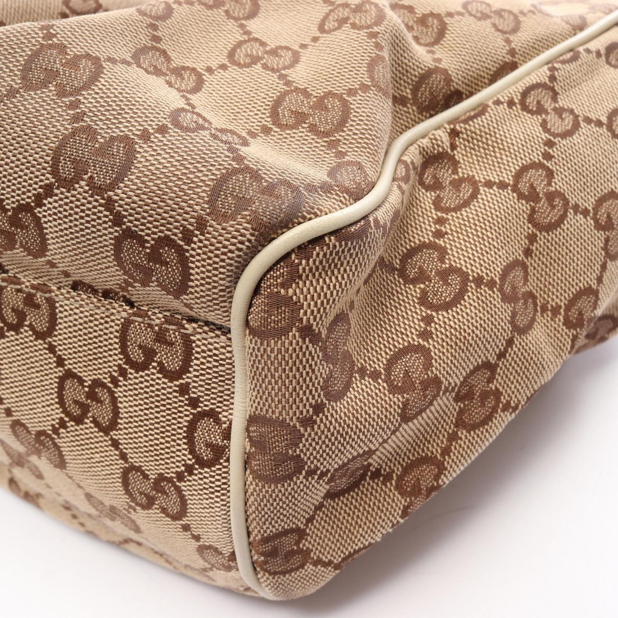 Gucci Beige Ivory Gg Canvas Handbag (Pre-Owned)