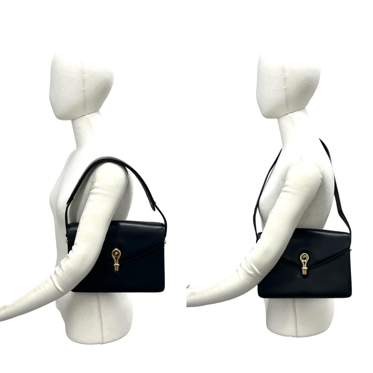 Gucci Black Leather Handbag Shoulder Bag (Pre-Owned)