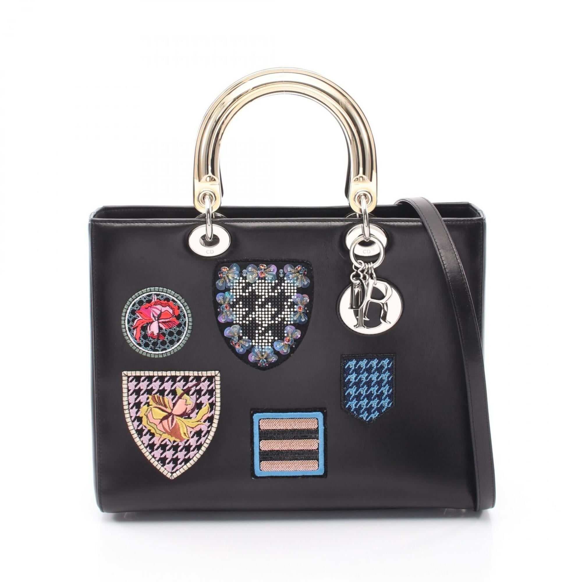 Christian Dior Black Multi-Color Leather Handbag (Pre-Owned)