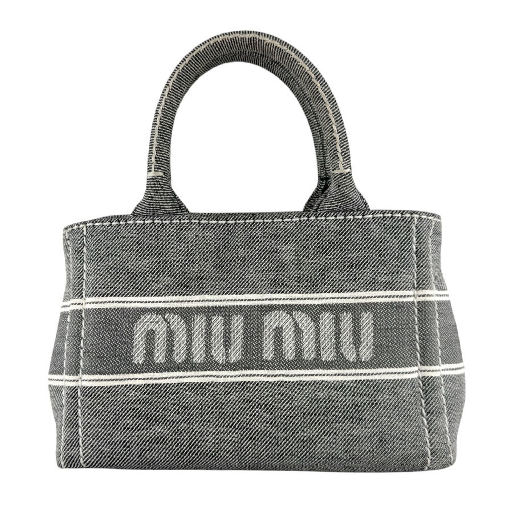 Miu Miu Black Canvas Handbag Shoulder Bag (Pre-Owned)