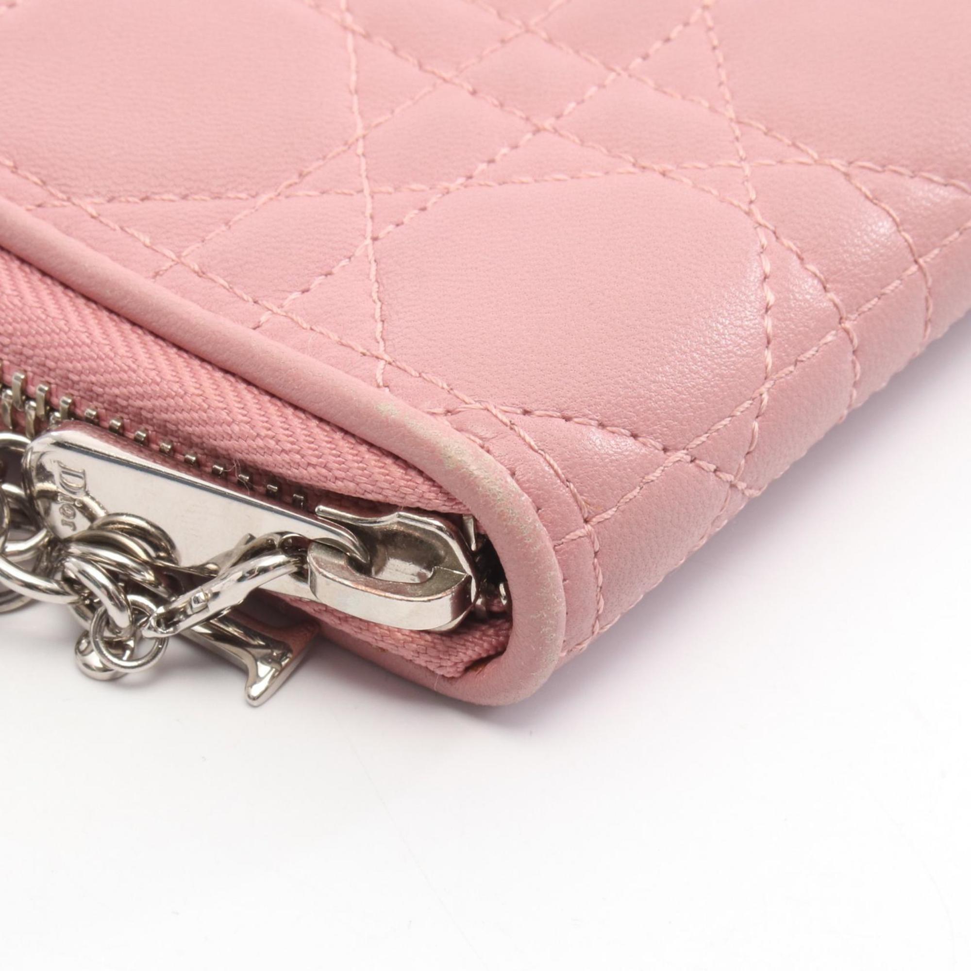 Christian Dior Pink Leather Wallet (Bi-Fold) (Pre-Owned)