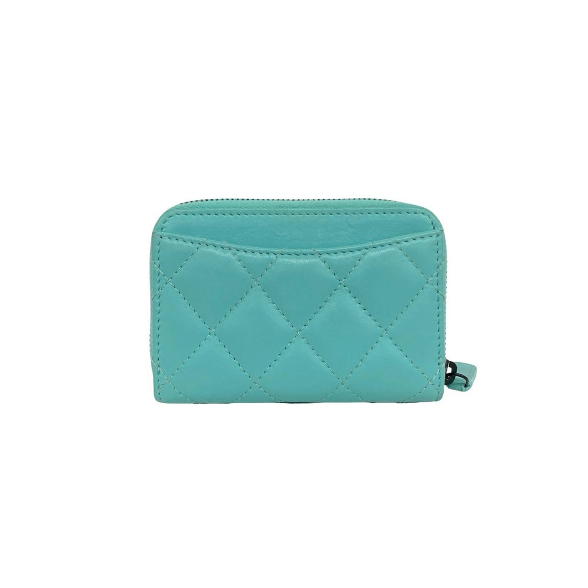 Chanel Green Leather Coin Purse/Coin Case (Pre-Owned)