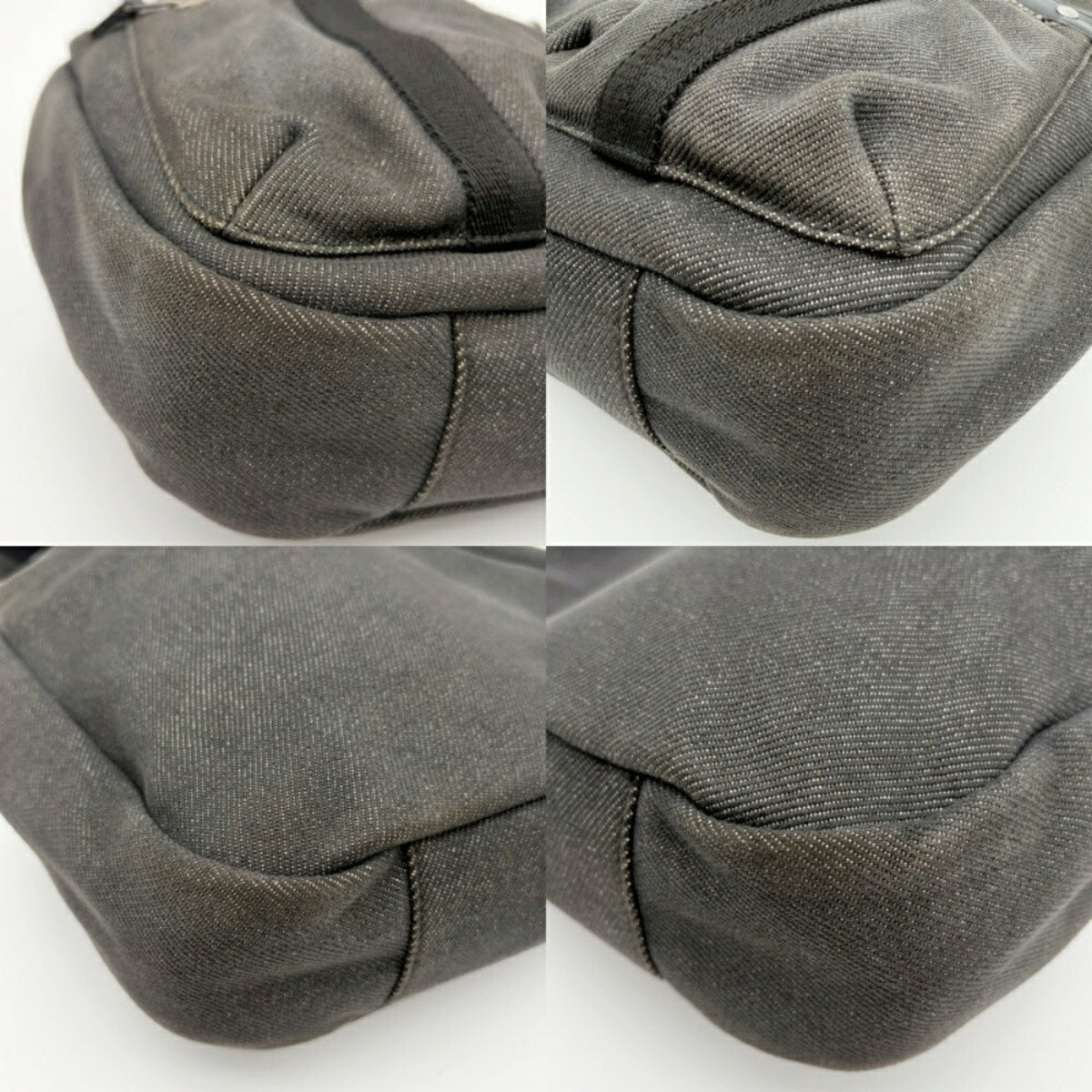 Gucci Black Denim Leather Shoulder Bag (Pre-Owned)