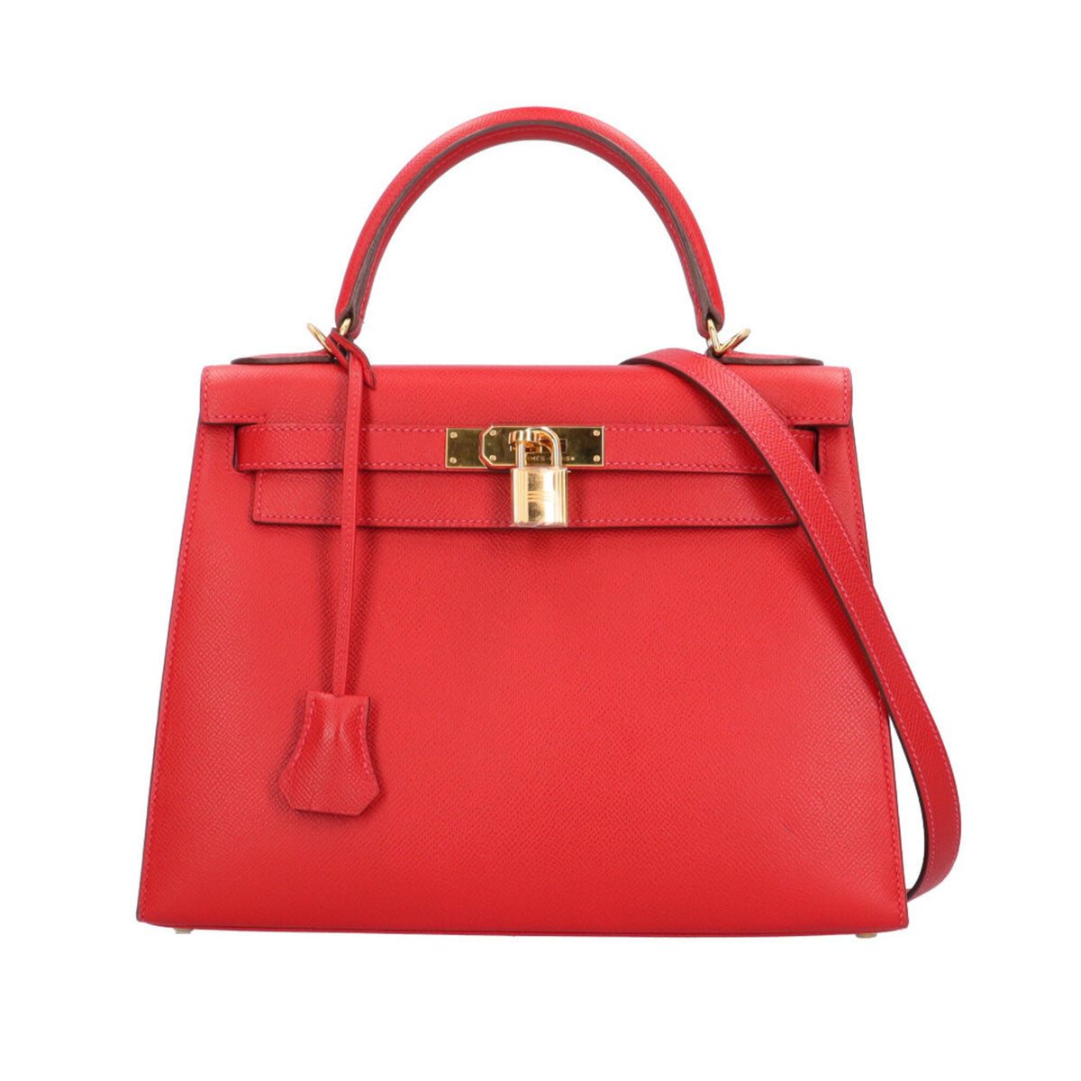 Hermes Red Color Rouge Casaque Epsom Leather Shoulder Bag (Pre-Owned)