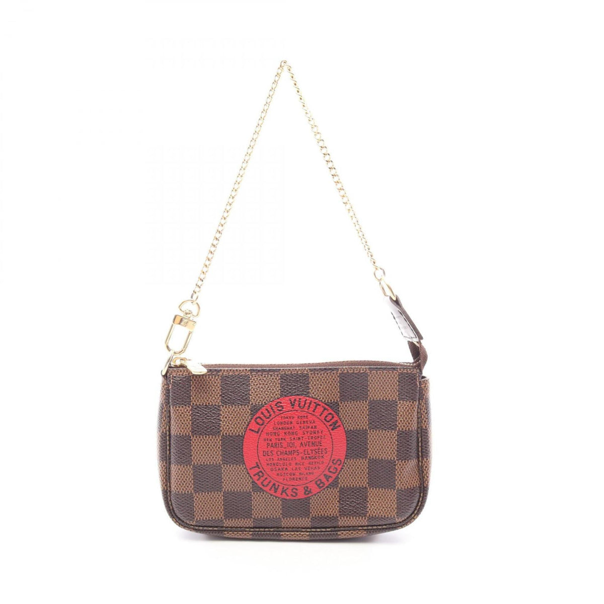Louis Vuitton Brown Damier Canvas Red Brown Red Color Coated Canvas Handbag Pochette (Pre-Owned)