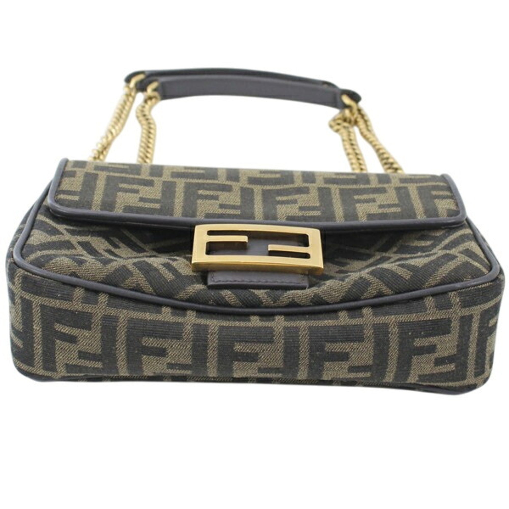 Fendi Brown Jacquard Shoulder Bag (Pre-Owned)