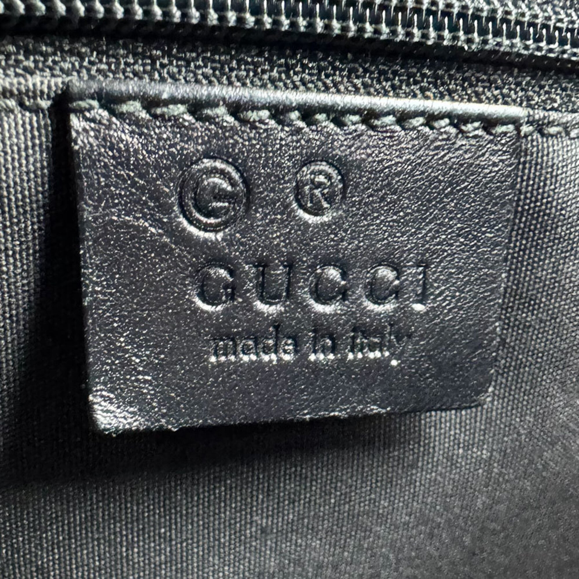 Gucci Black Green Gg Canvas Leather Shoulder Bag (Pre-Owned)