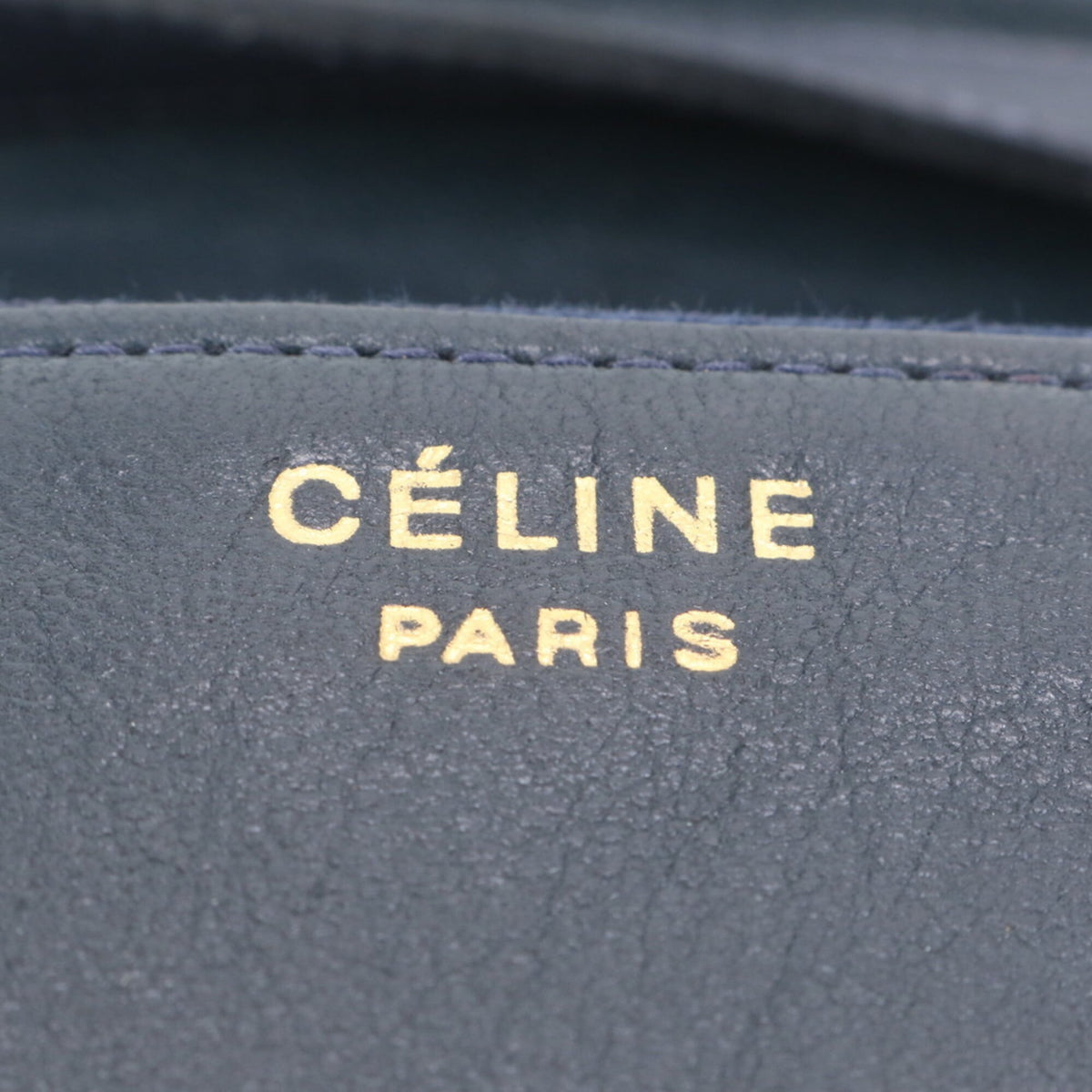 Celine Navy Leather Canvas Crossbody Bag Shoulder Bag (Pre-Owned)