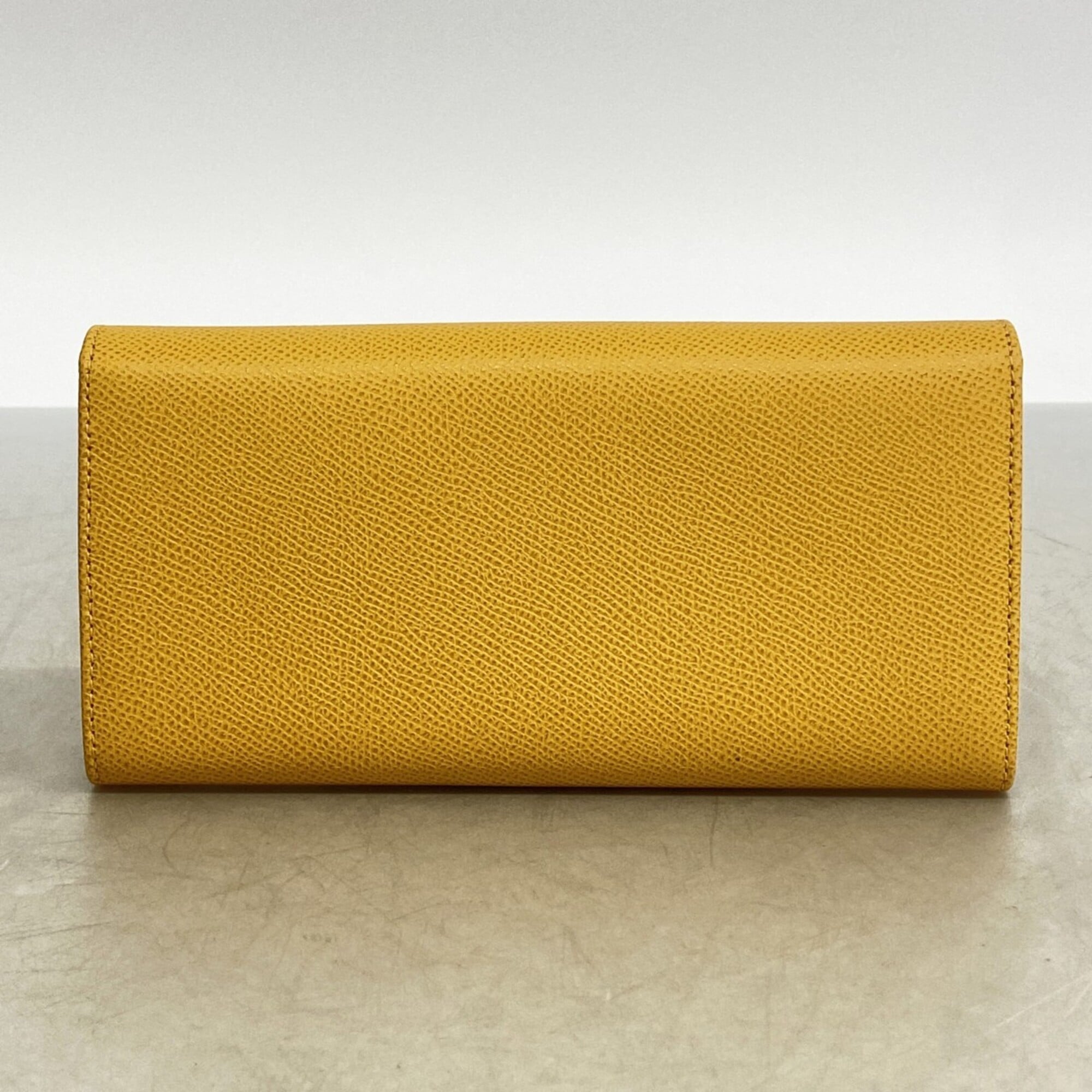 Salvatore Ferragamo Yellow Leather Long Wallet (Bi-Fold) (Pre-Owned)