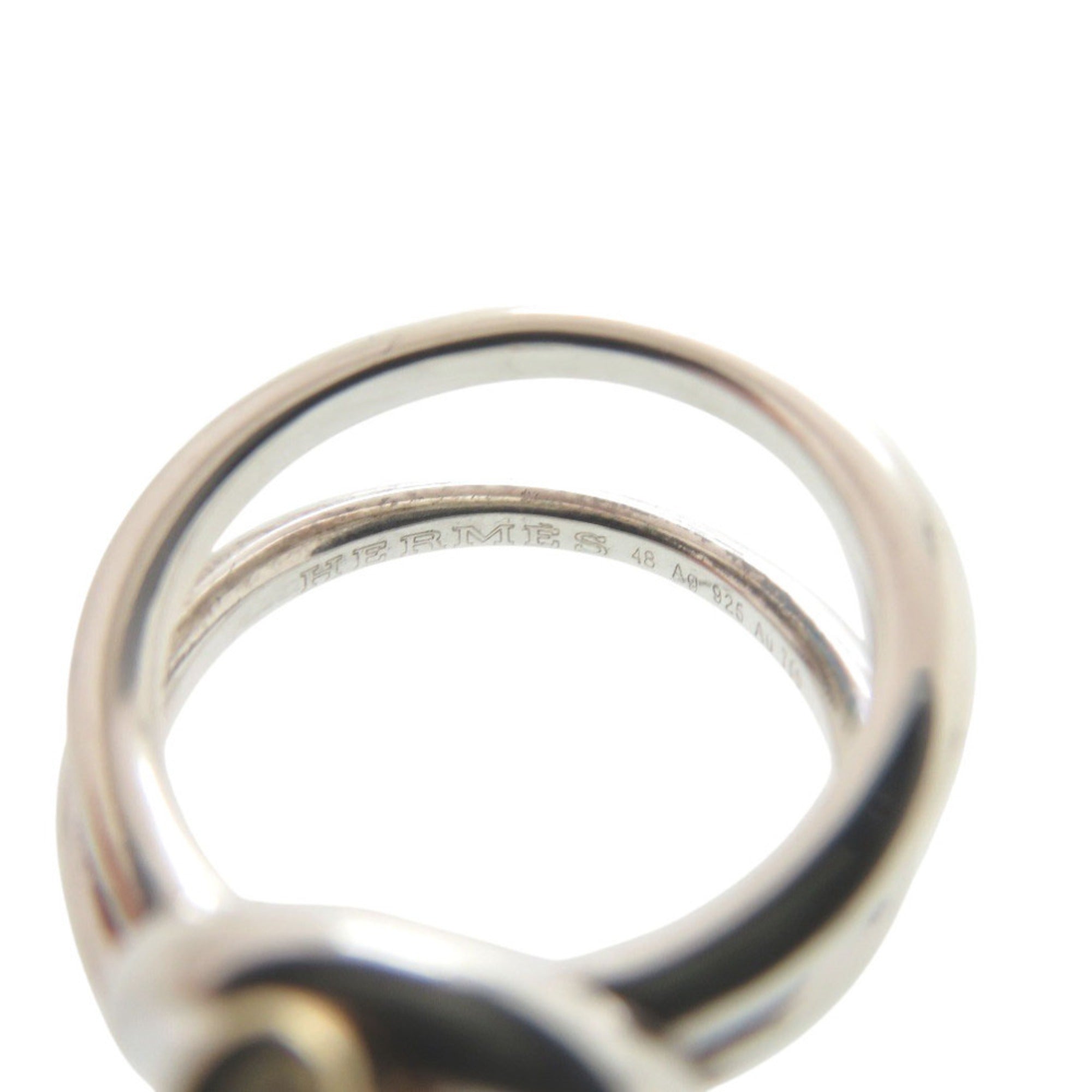 Hermes Gold Silver Gold (18K) Silver 925 Band Ring (Pre-Owned)