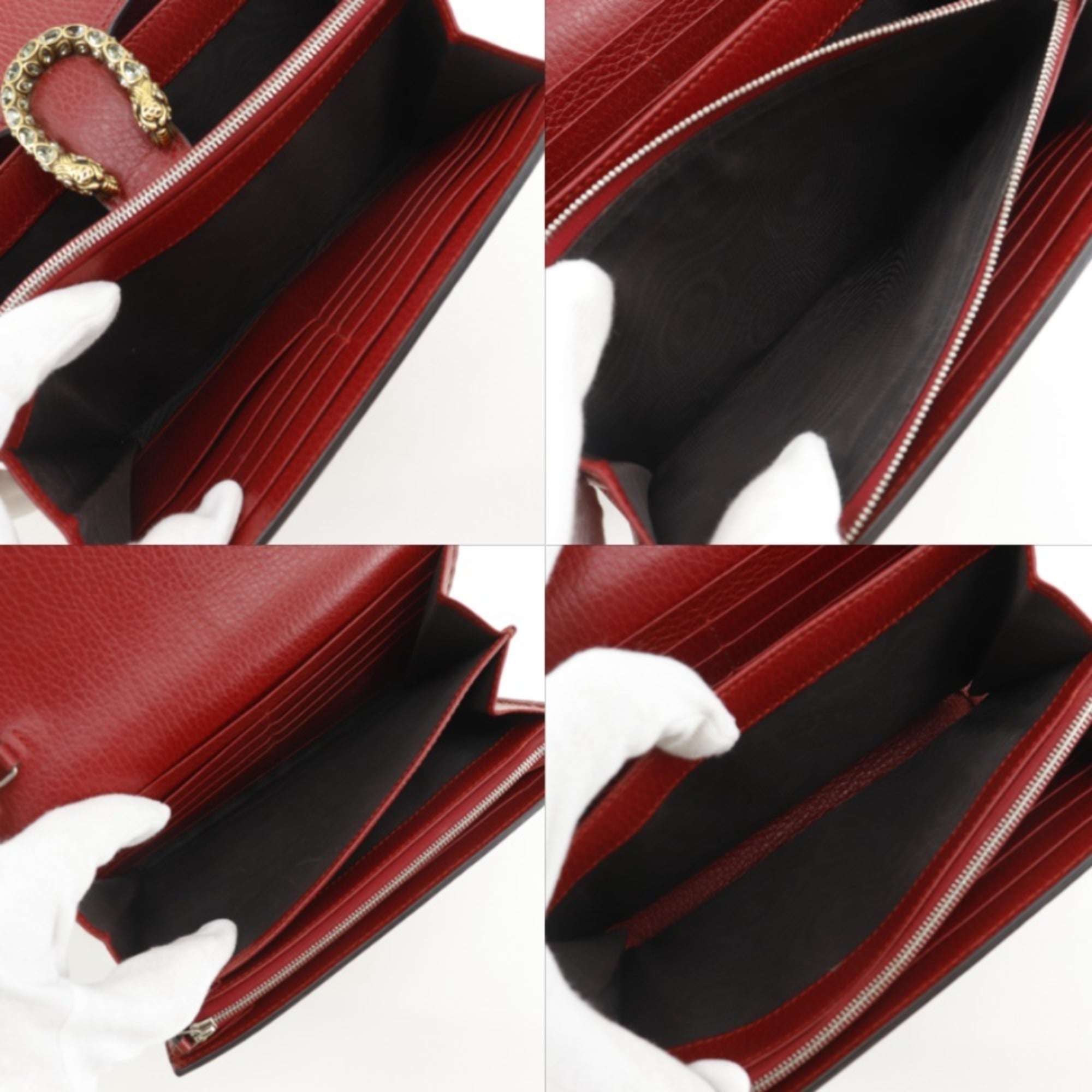 Gucci Red Color Leather Shoulder Bag (Pre-Owned)
