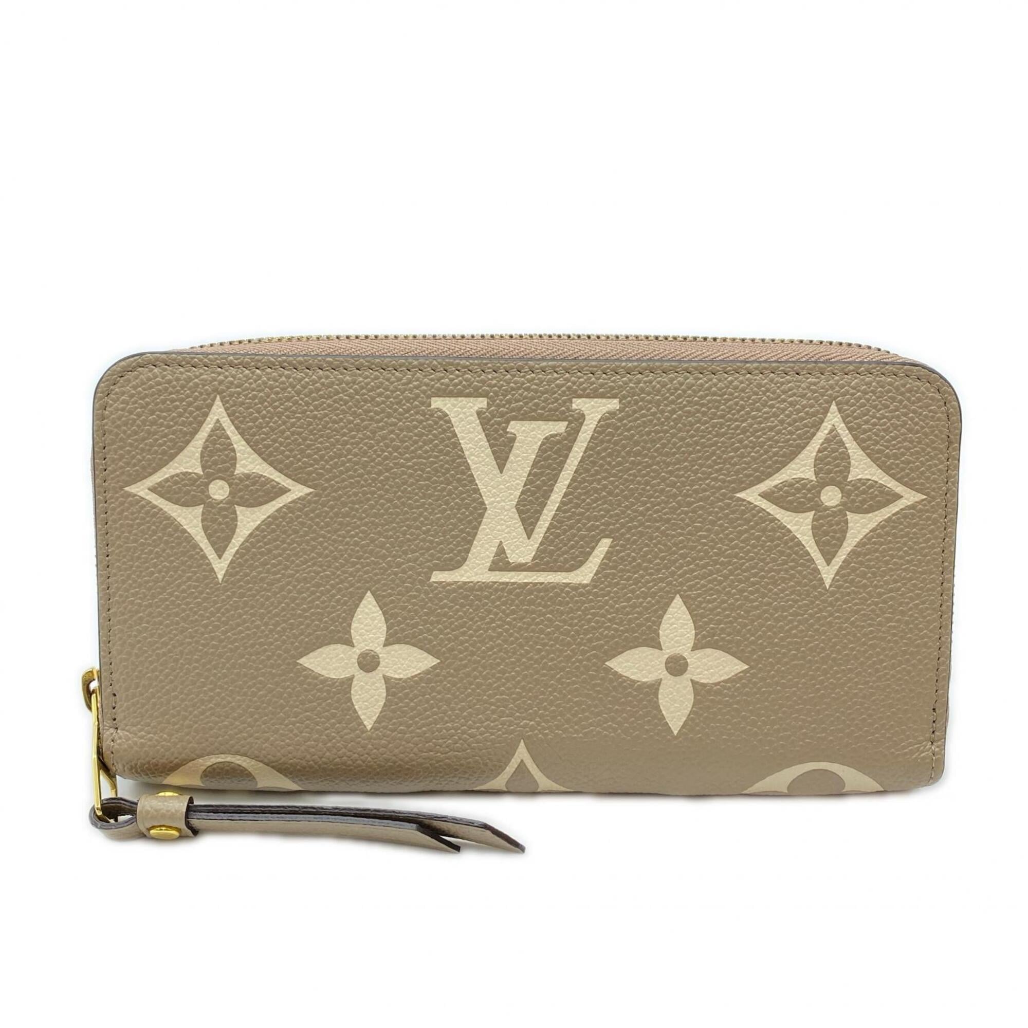 Louis Vuitton Monogram Empreinte Beige Leather Long Wallet (Bi-Fold) (Pre-Owned)