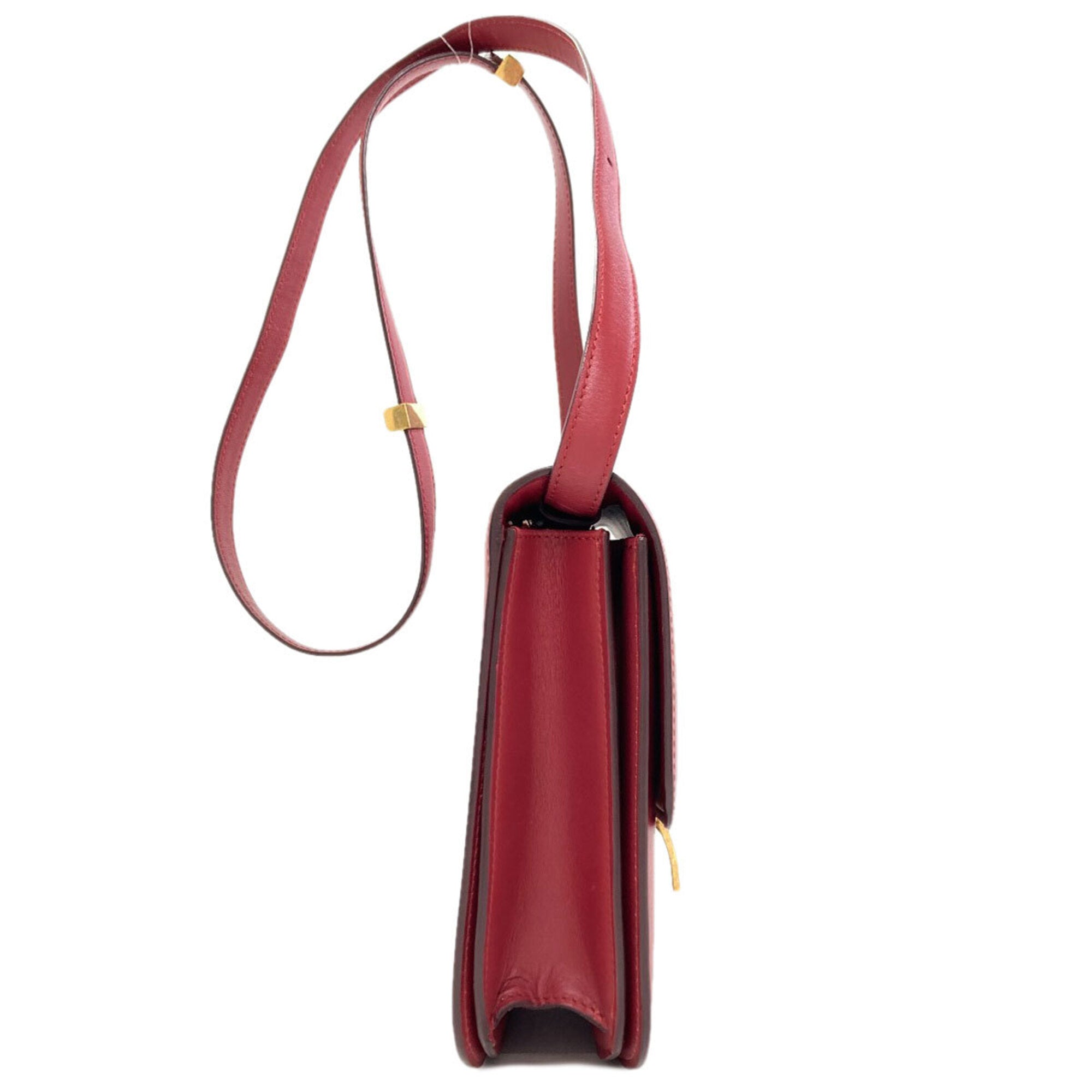 Celine Red Color Leather Shoulder Bag (Pre-Owned)