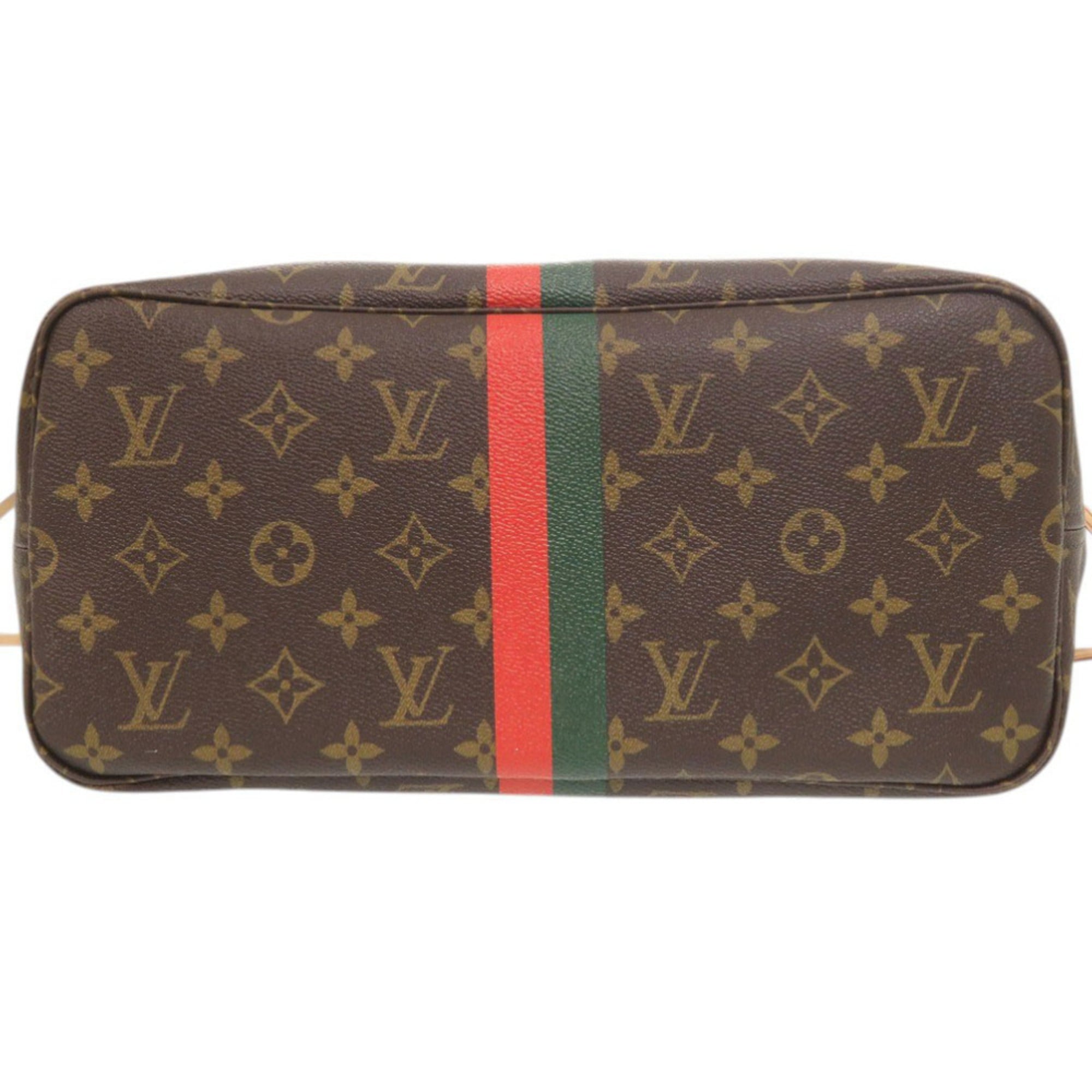 Louis Vuitton Brown Light Blue Monogram Monogram Handbag Tote Bag (Pre-Owned)
