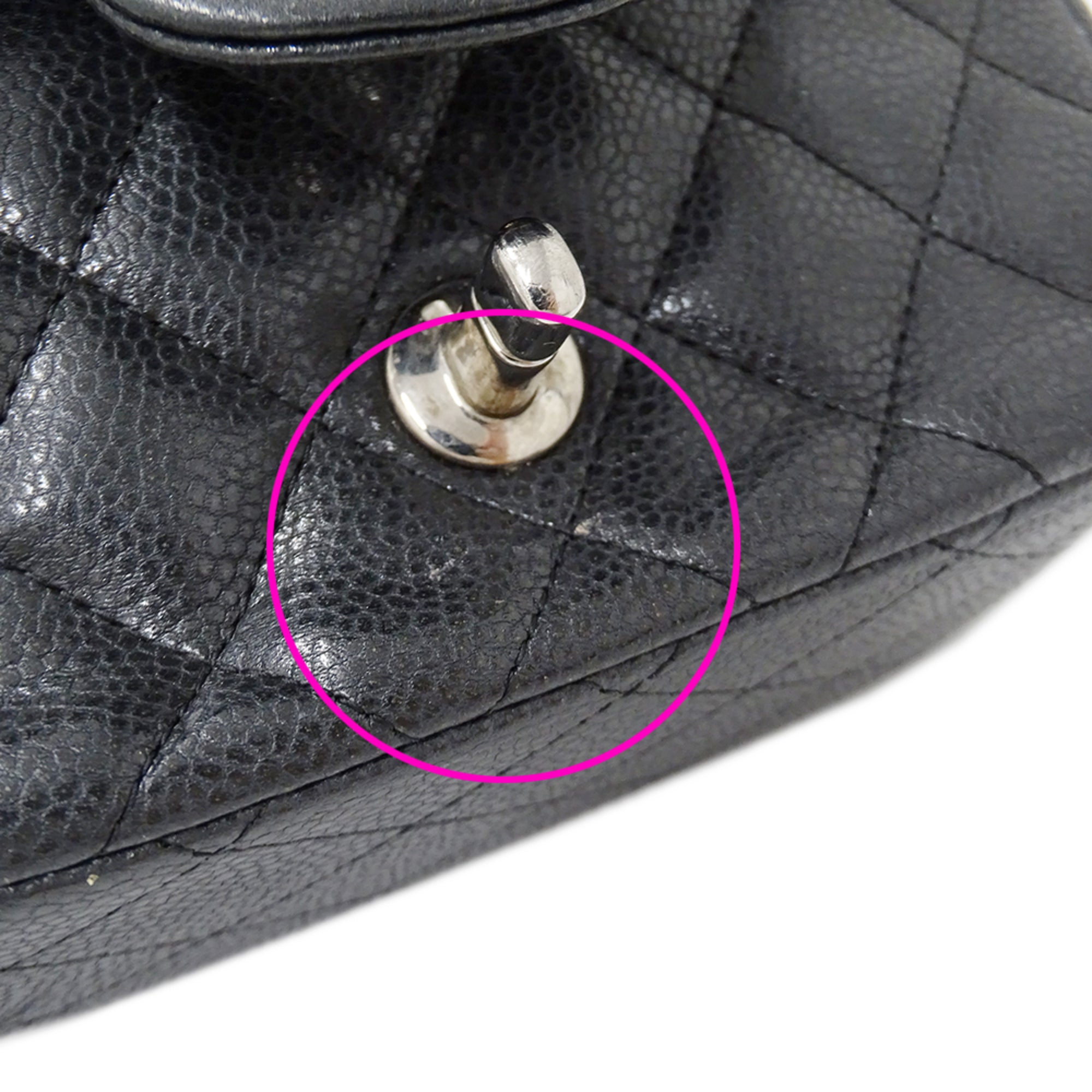 Chanel Black Grained Calfskin Handbag Shoulder Bag (Pre-Owned)