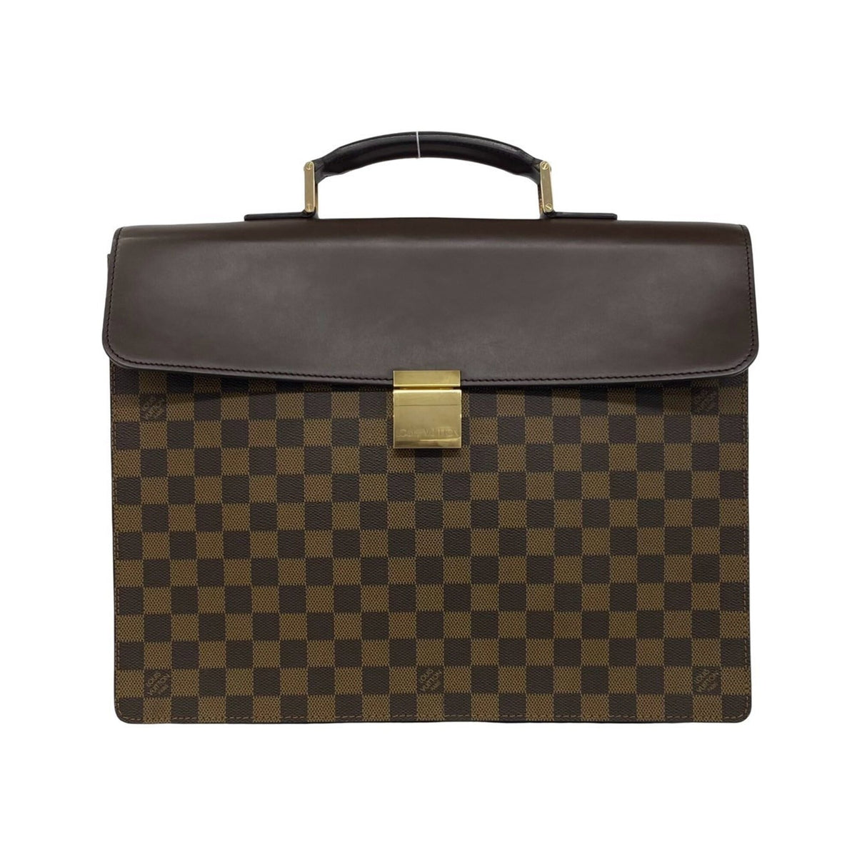 Louis Vuitton Brown Leather Pvc Briefcase (Pre-Owned)