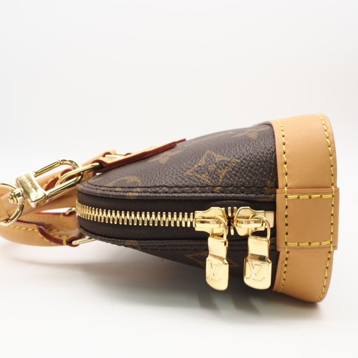 Louis Vuitton Monogram Beige Brown Coated Canvas Leather Shoulder Bag (Pre-Owned)