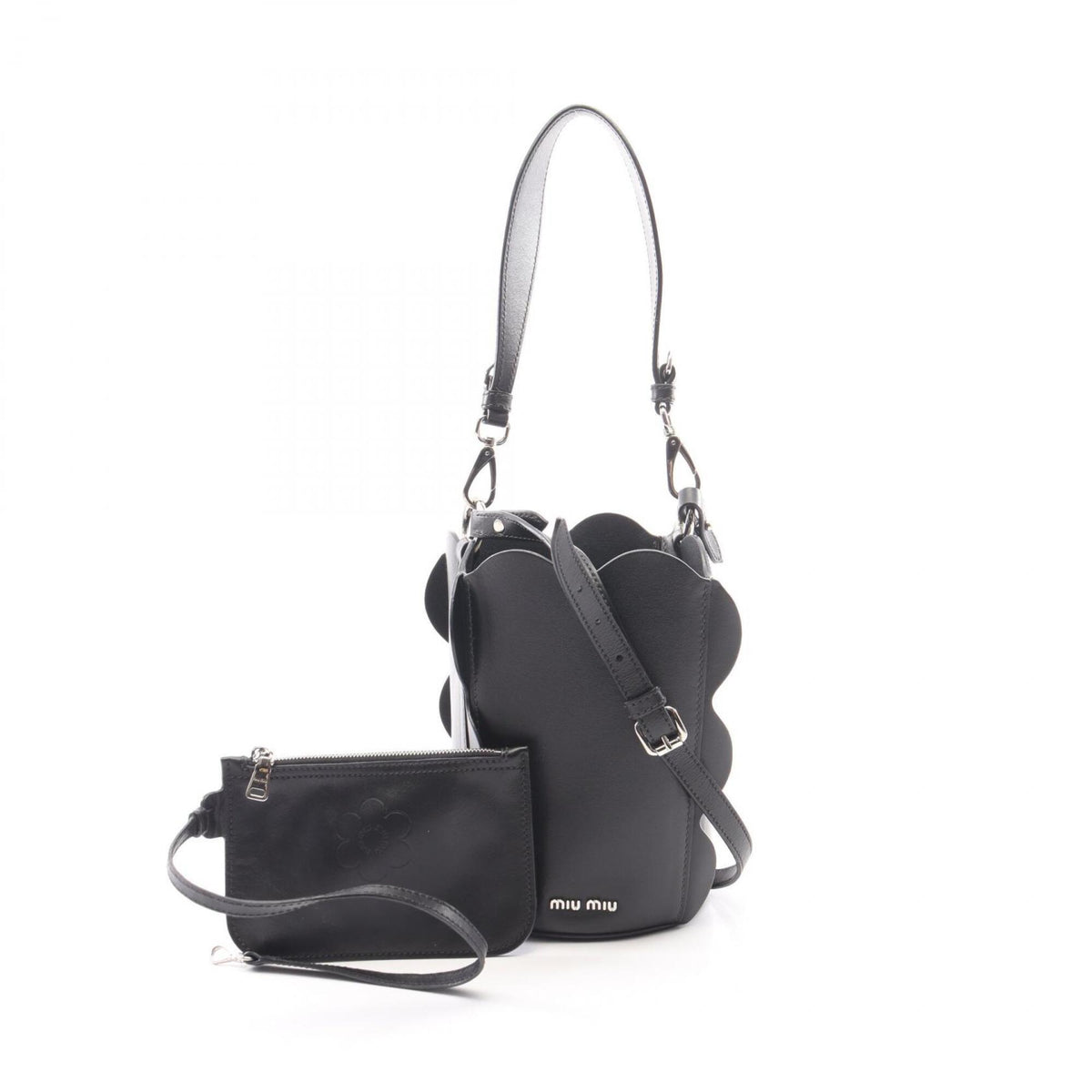 Miu Miu Black Leather Handbag Pouch (Pre-Owned)
