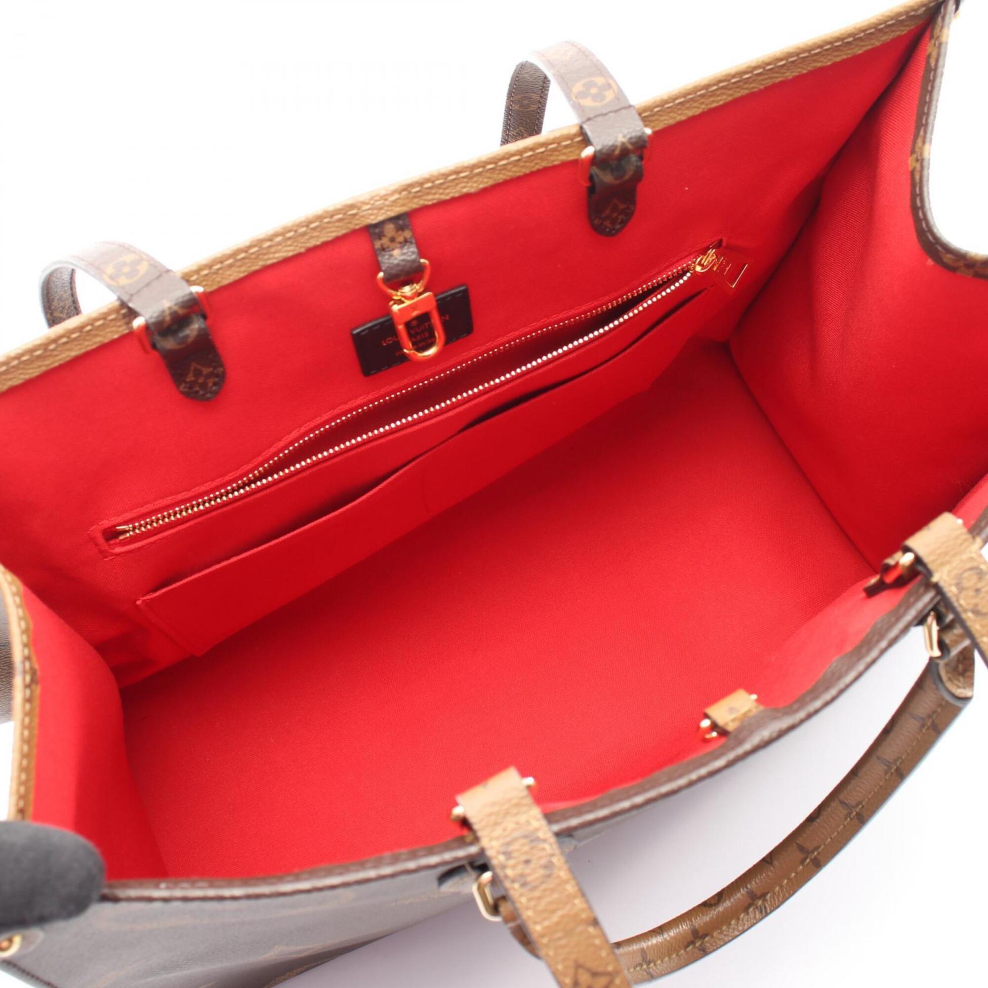 Louis Vuitton Beige Brown Coated Canvas Handbag Tote Bag (Pre-Owned)
