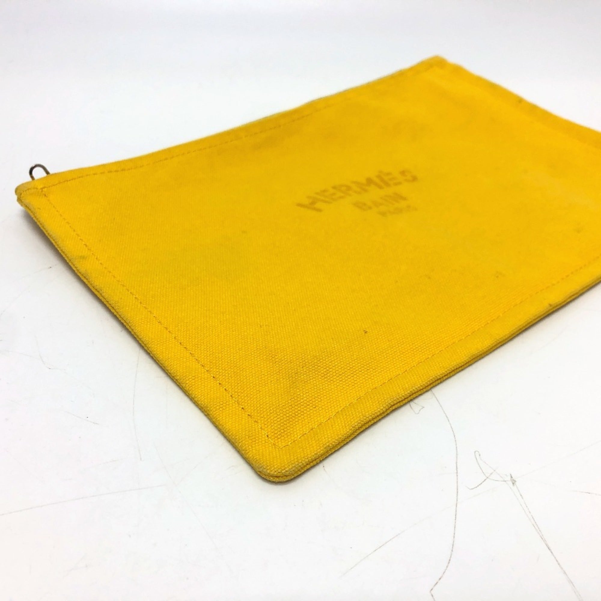 Hermes Yellow Canvas Pouch (Pre-Owned)
