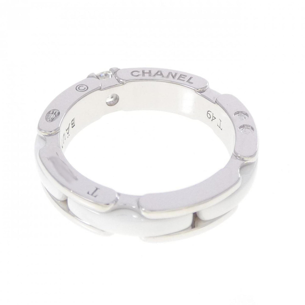 Chanel White Gold (18K) Ceramic Band Ring (Pre-Owned)