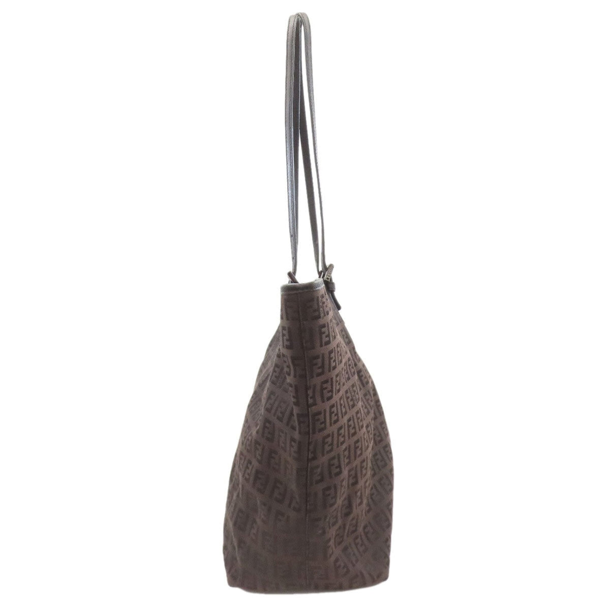 Fendi Zucchino Dark Brown Canvas Tote Bag (Pre-Owned)