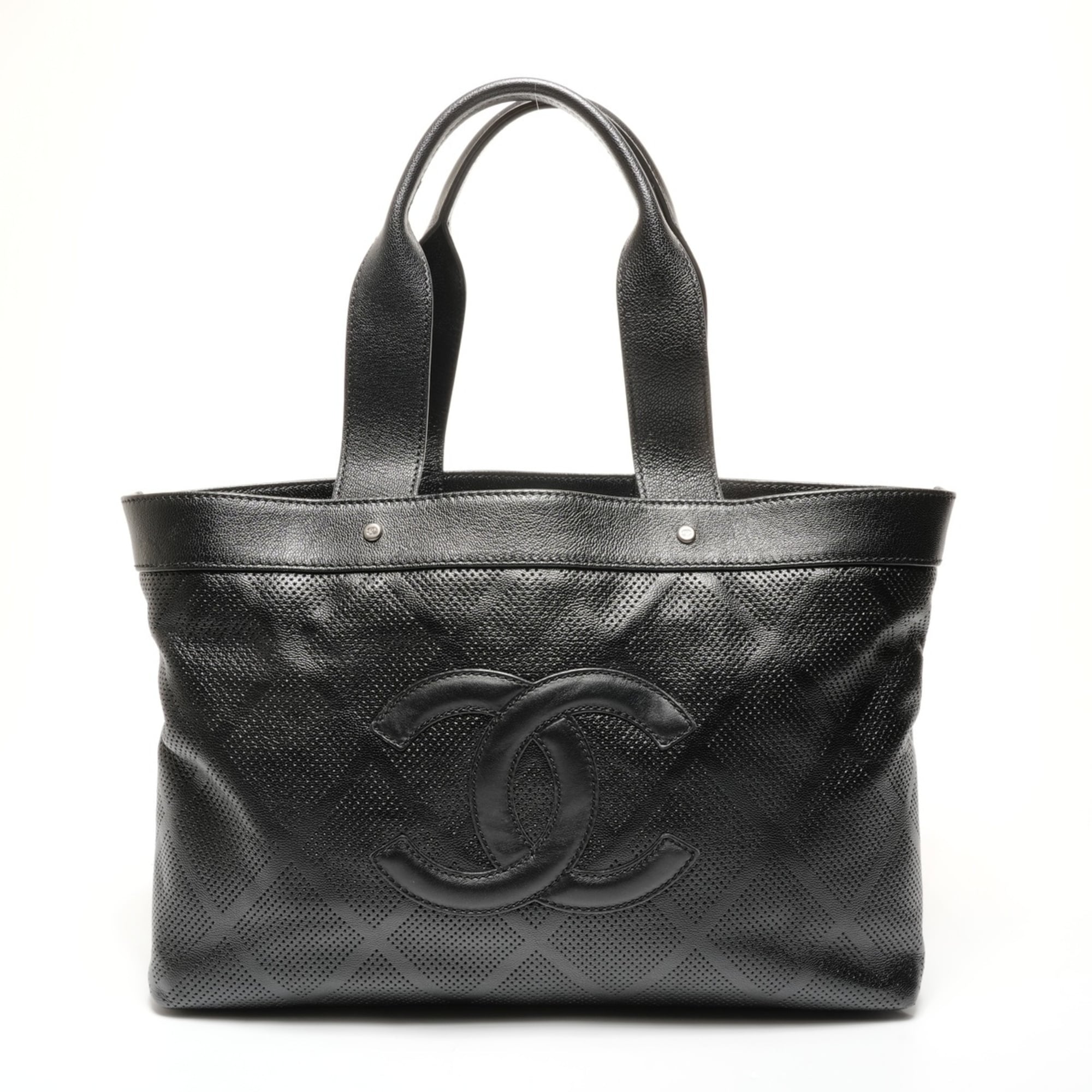 Chanel Black Leather Tote Bag (Pre-Owned)