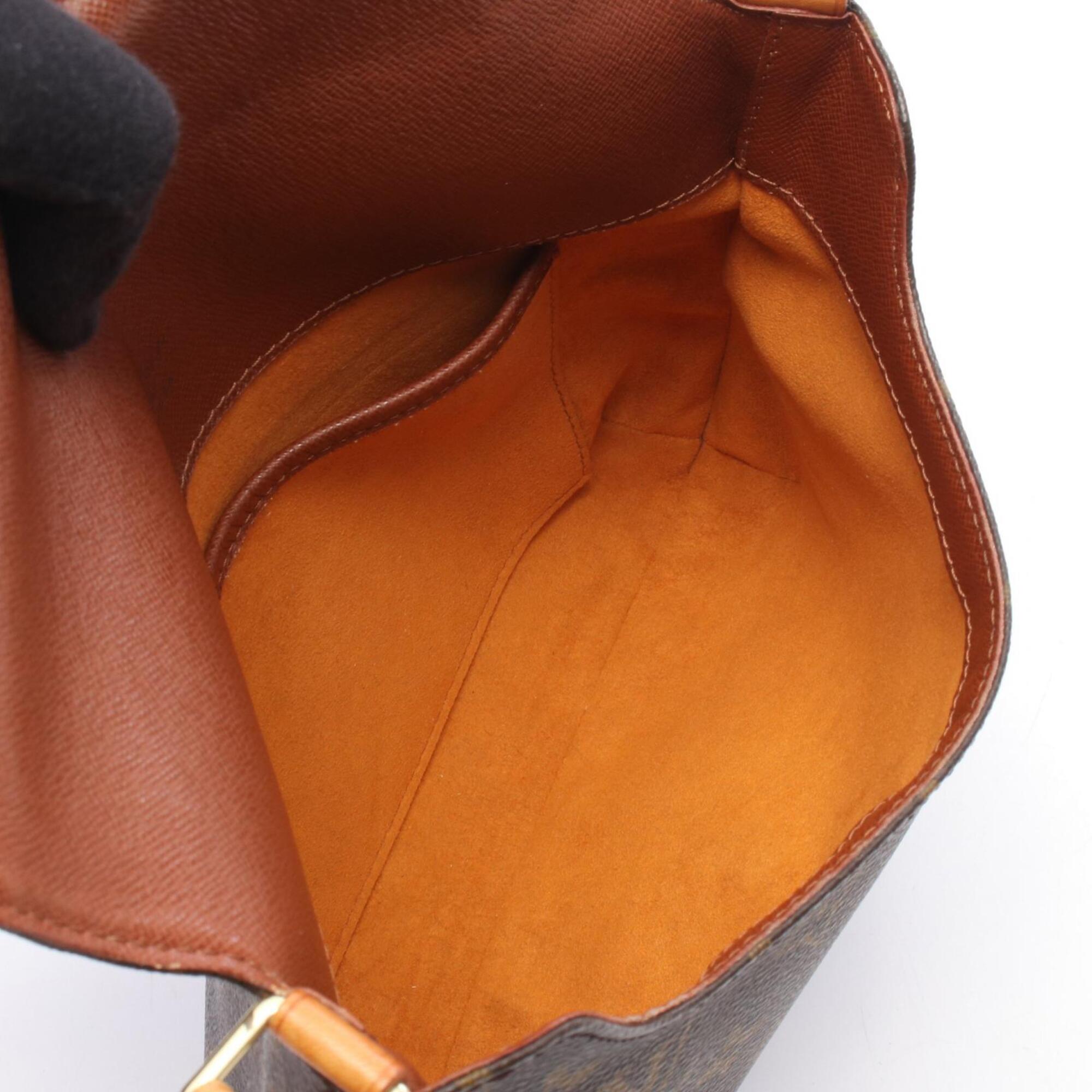 Louis Vuitton Brown Coated Canvas Leather Handbag Shoulder Bag (Pre-Owned)