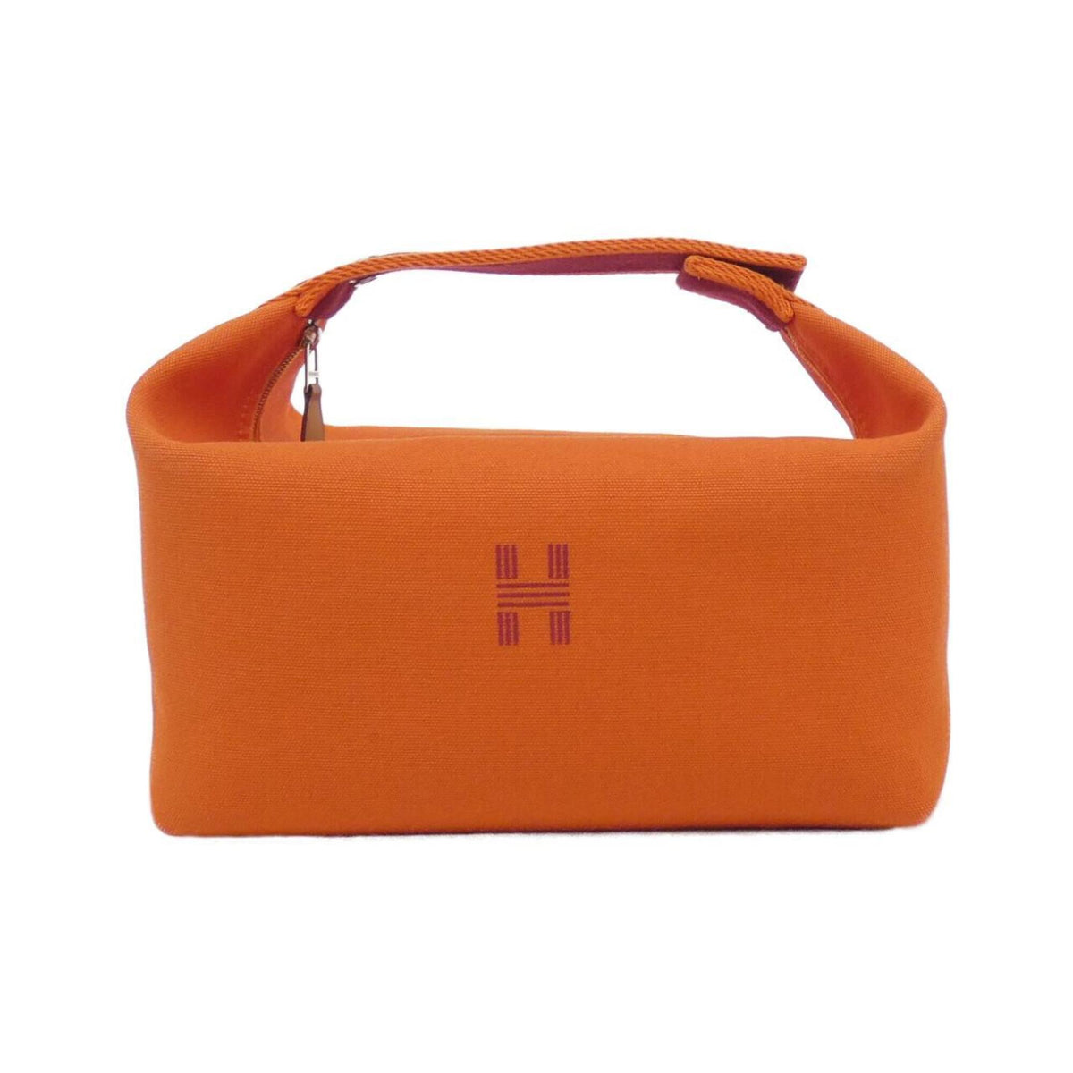 Hermes Feu Orange Canvas Pouch (Pre-Owned)