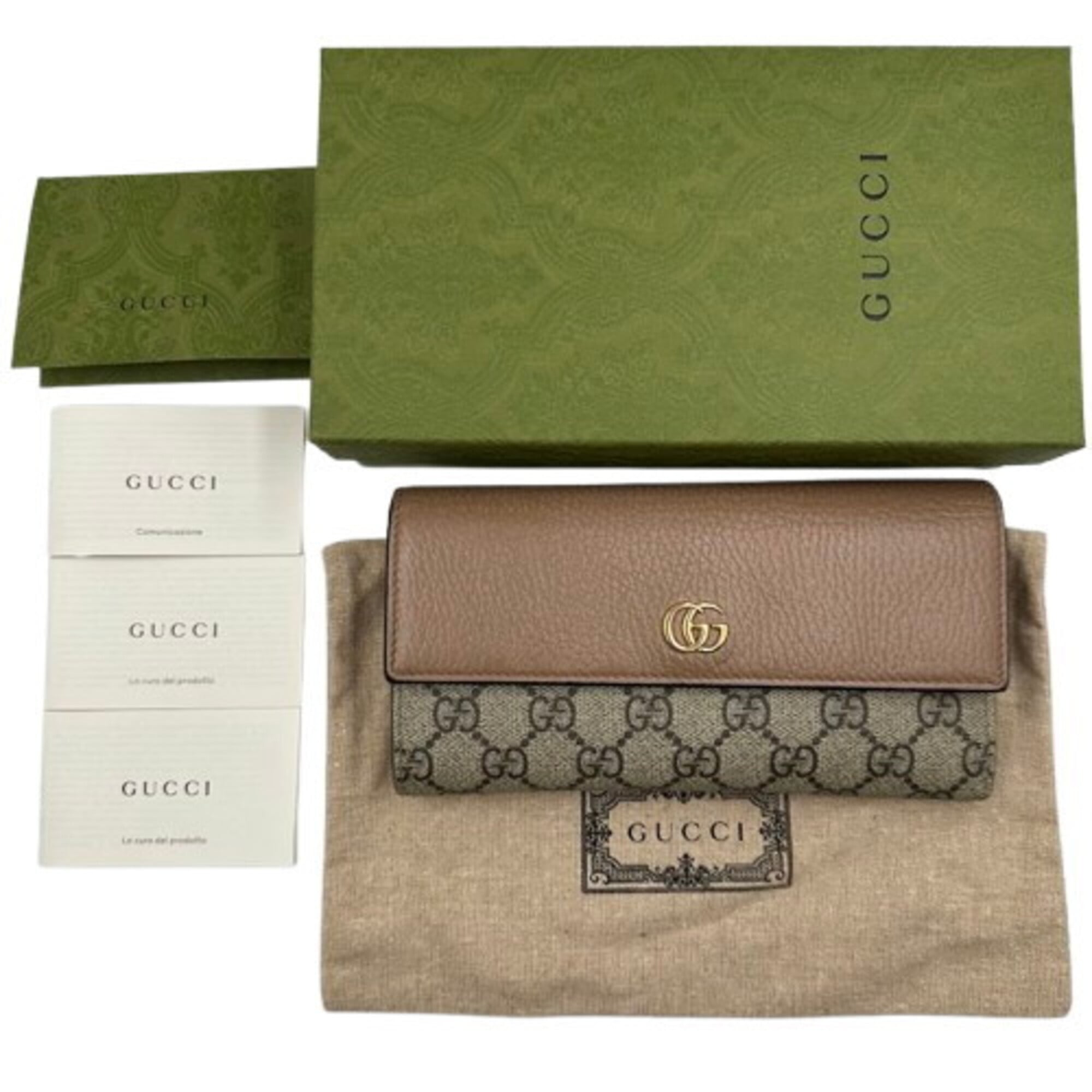 Gucci Pink Leather Long Wallet (Bi-Fold) (Pre-Owned)