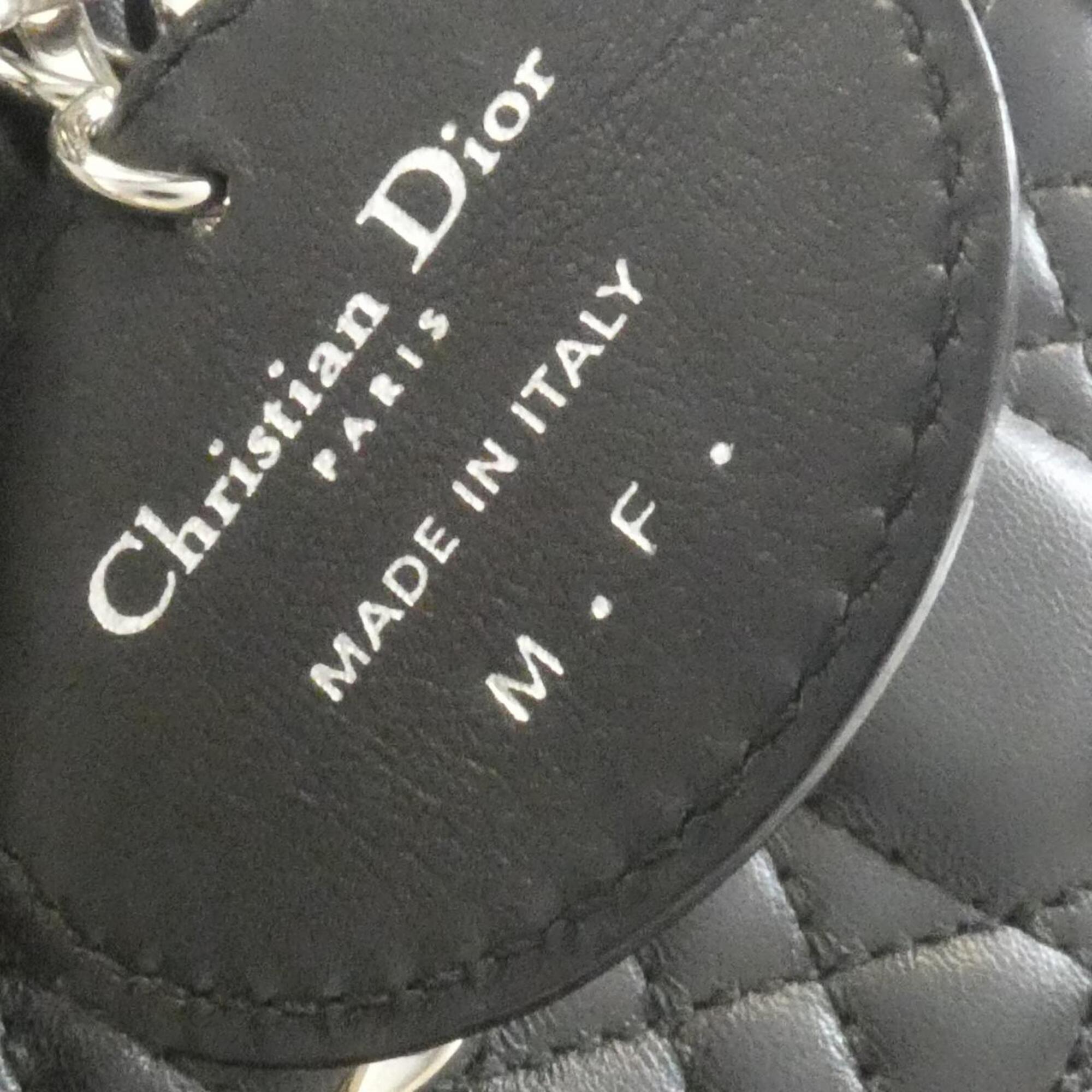 Christian Dior Lady Dior Black Leather Handbag (Pre-Owned)