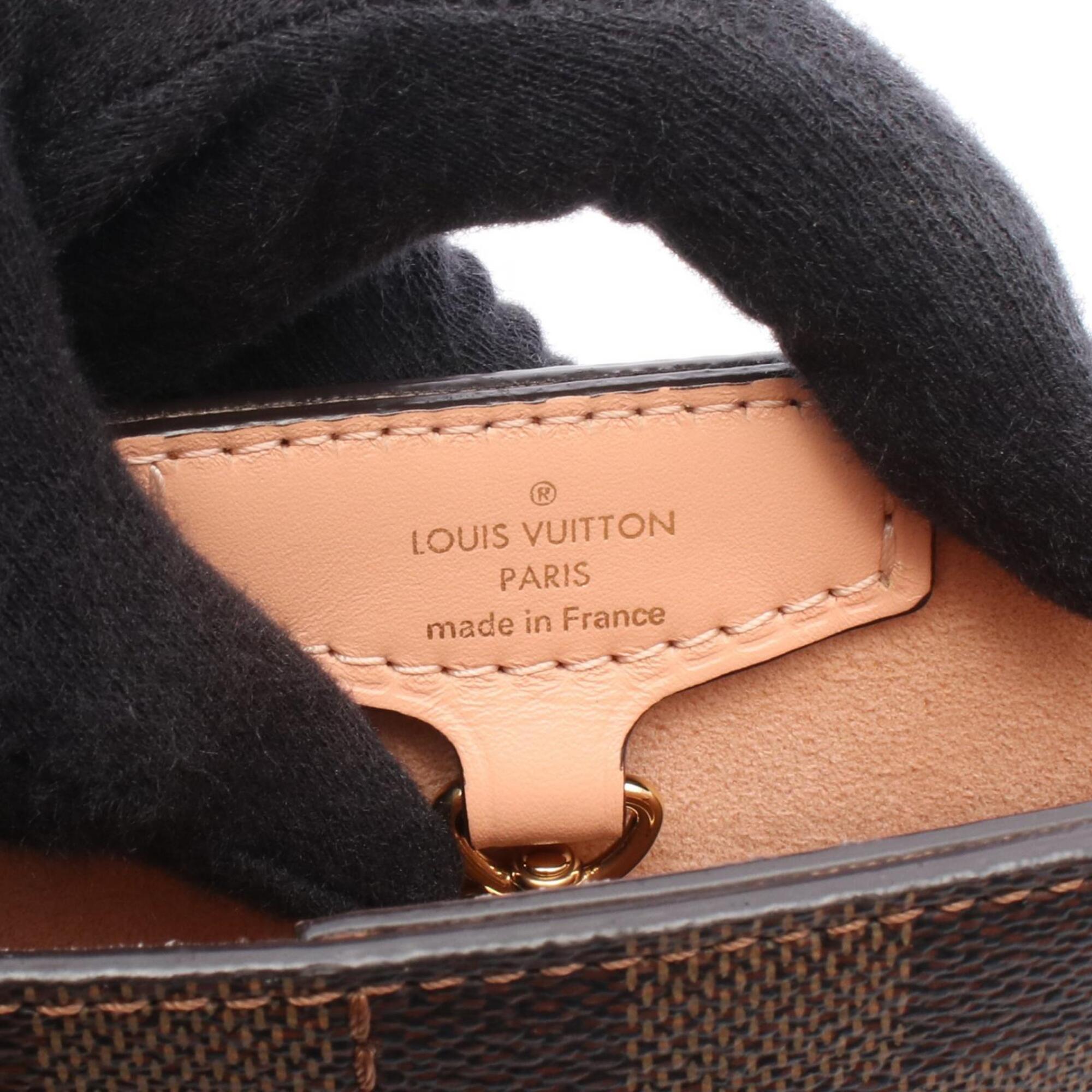 Louis Vuitton Brown Damier Canvas Pink Coated Canvas Leather Handbag Tote Bag (Pre-Owned)