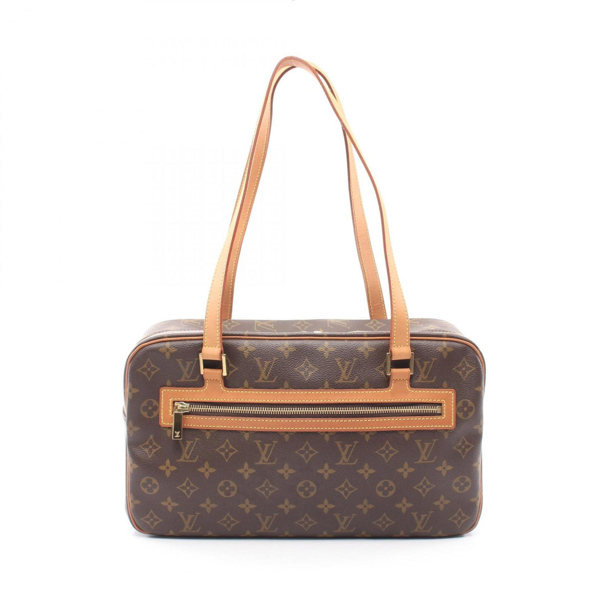 Louis Vuitton Brown Coated Canvas Leather Monogram Handbag Shoulder Bag (Pre-Owned)