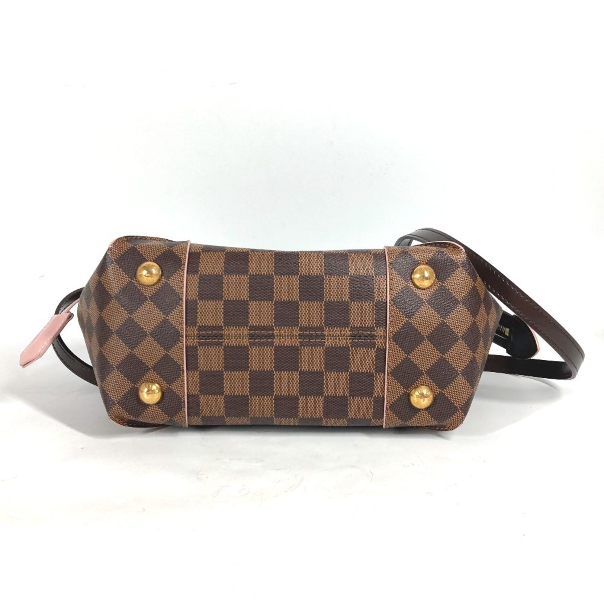 Louis Vuitton Brown Pink Rose Ballerine Damier Canvas Handbag Shoulder Bag (Pre-Owned)