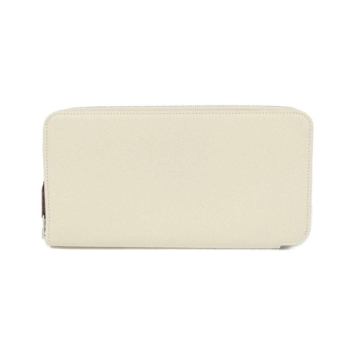 Hermes White Epsom Leather Silk Long Wallet (Bi-Fold) (Pre-Owned)
